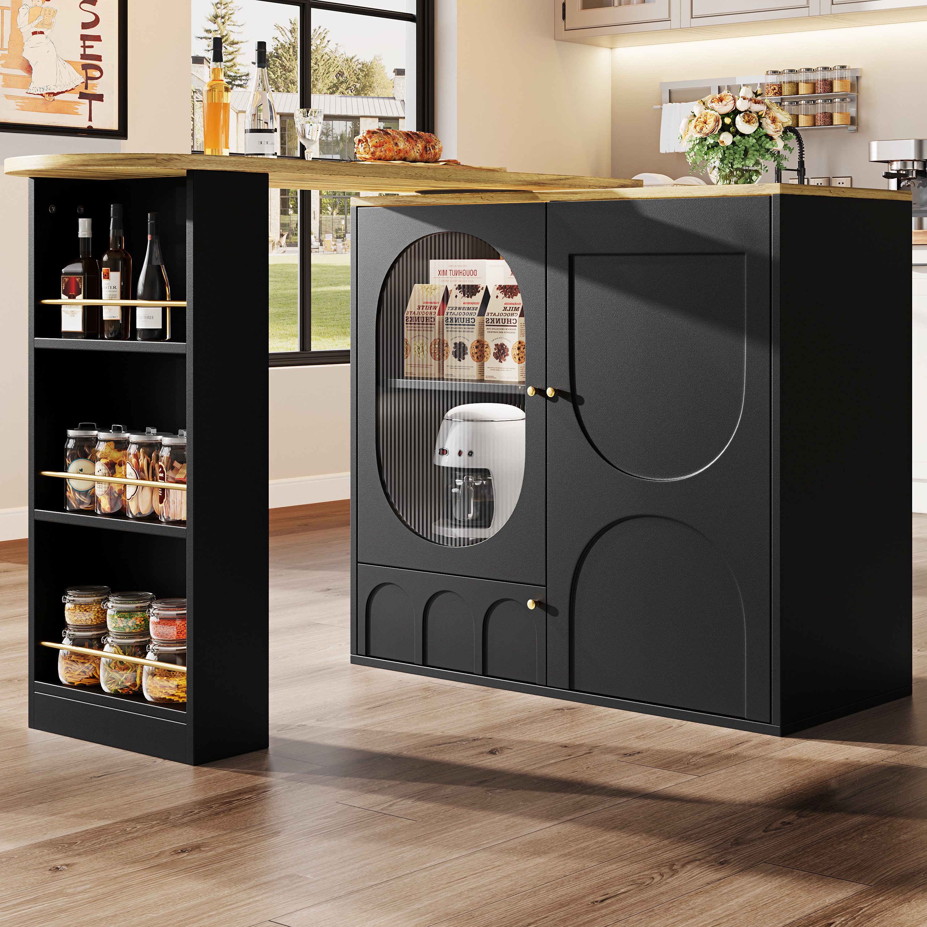 KLAM HOME Bartisch 360° drehbarer Bartisch, Stehtisch (Korpus 138 x 39 x 10 günstig online kaufen