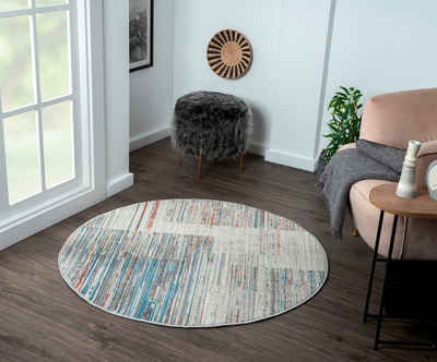 Teppich My Colors, Myflair Möbel & Accessoires, rund, Höhe: 8 mm, Kurzflor, Retro-Design, besonders weich durch Microfaser