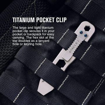 oknife Multitool Otacle 2 4-in-1 Multifunktionswerkzeug aus Titan, (mit Pocketclip), Flaschenöffner, ein Lineal und 5 Sechskantschlüssel