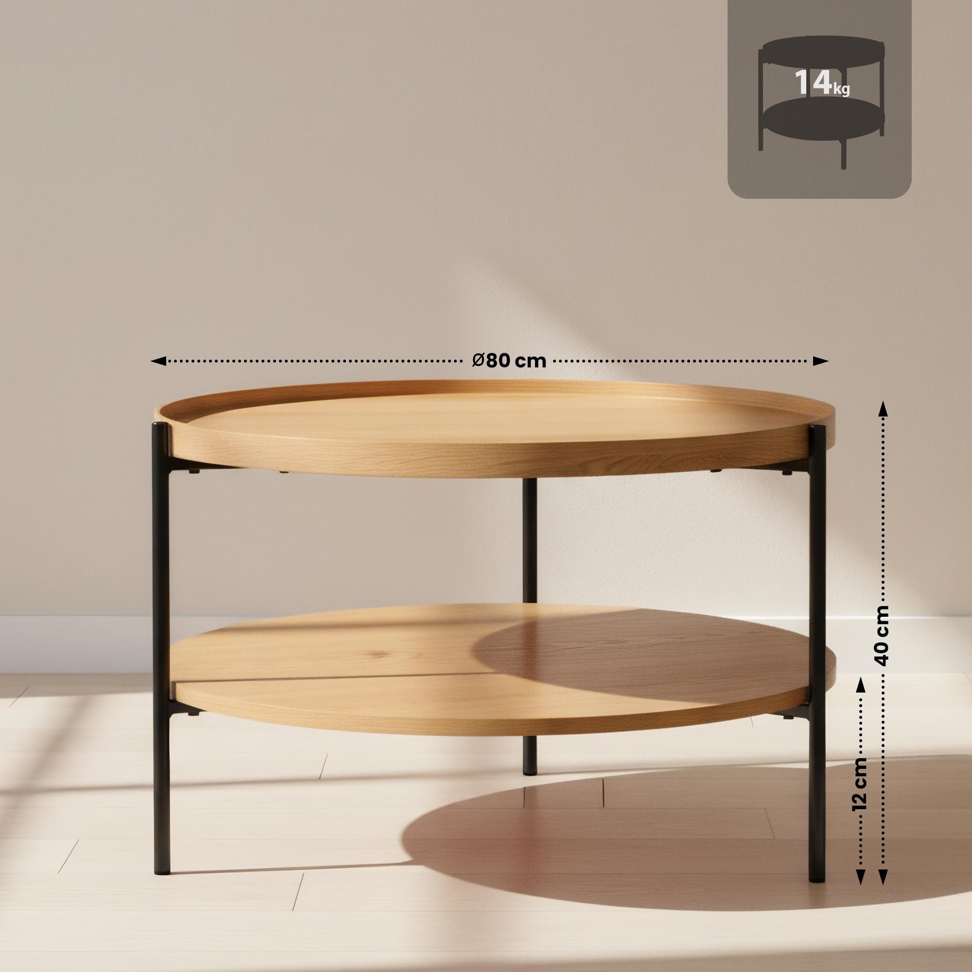 CLP Couchtisch Corbitan, Holztisch, pulverbeschichtetes Metall günstig online kaufen