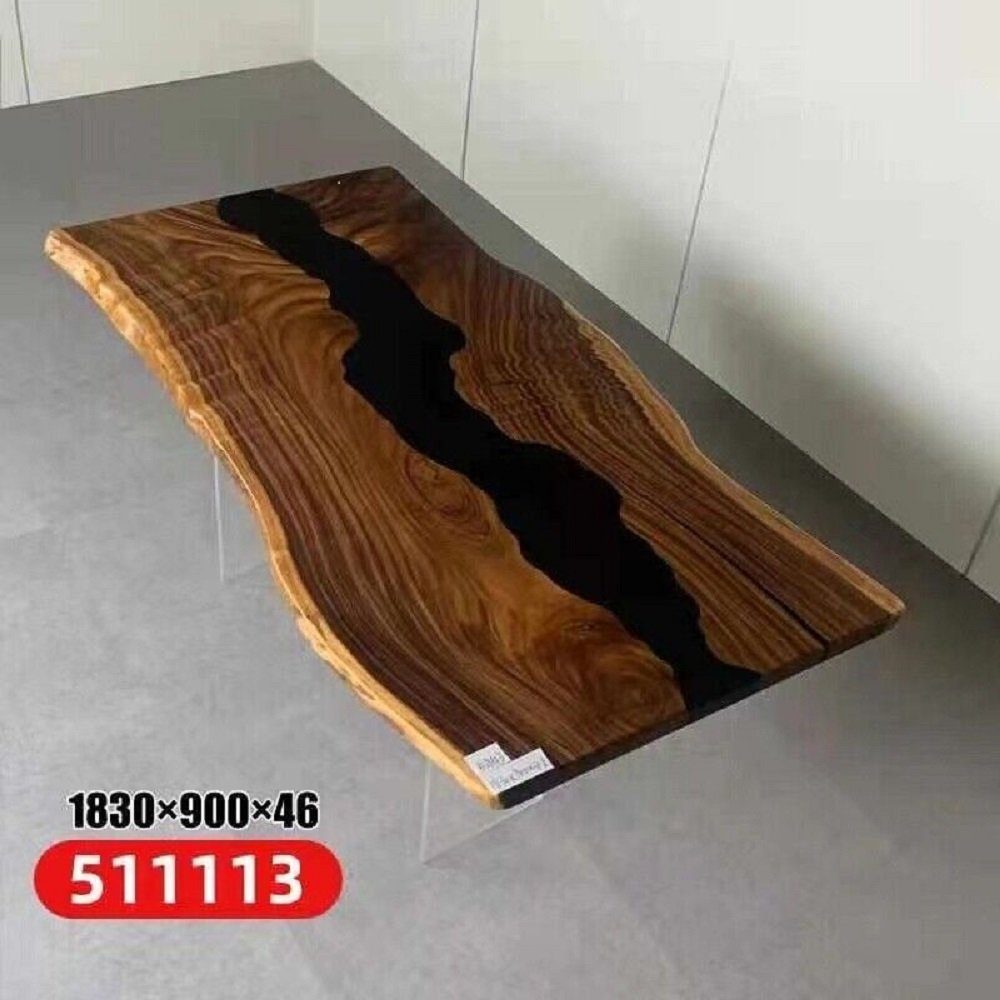 JVmoebel Esstisch Table Epoxidharz Esstisch Echtes Holz Massiv Tische 183x90 Flusstisch, Made in Europe