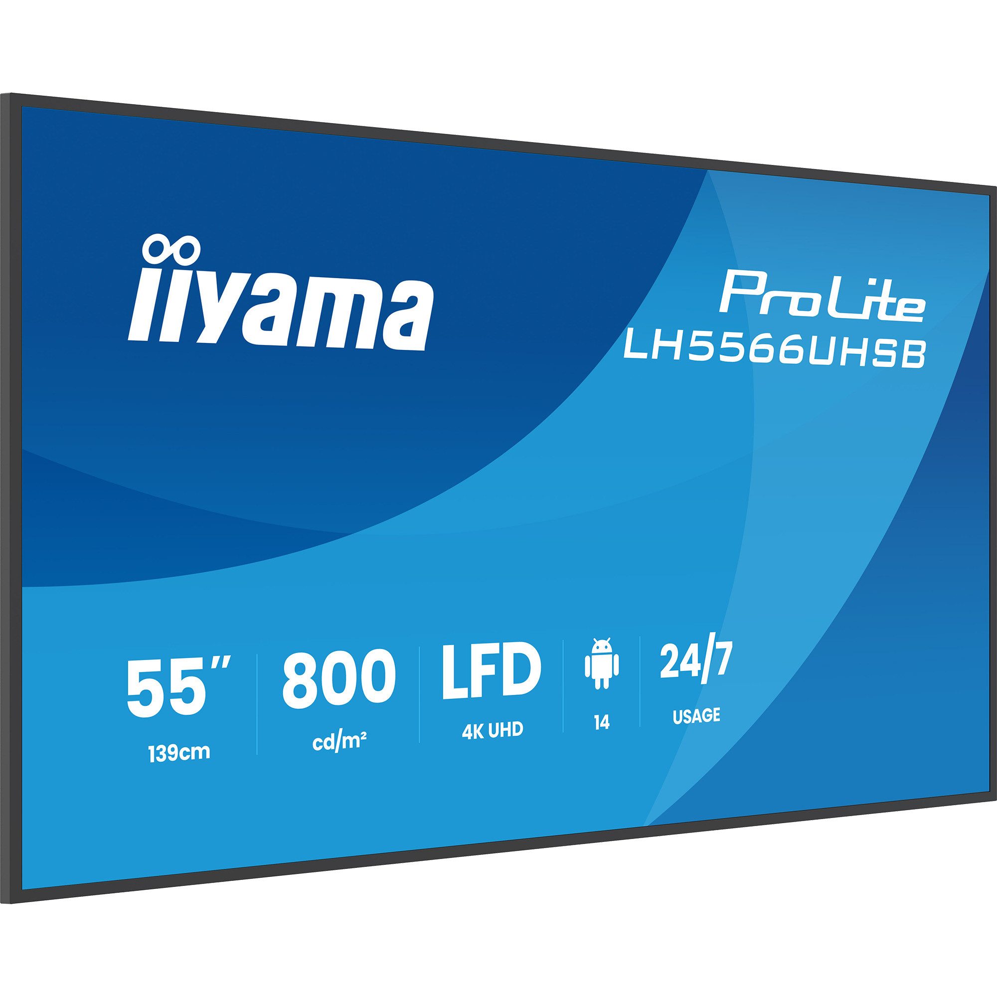 Iiyama iiyama LH5566UHSB-B1AG, Public Display, TFT-Monitor (3840 x 2160 px, 6.5 ms Reaktionszeit)