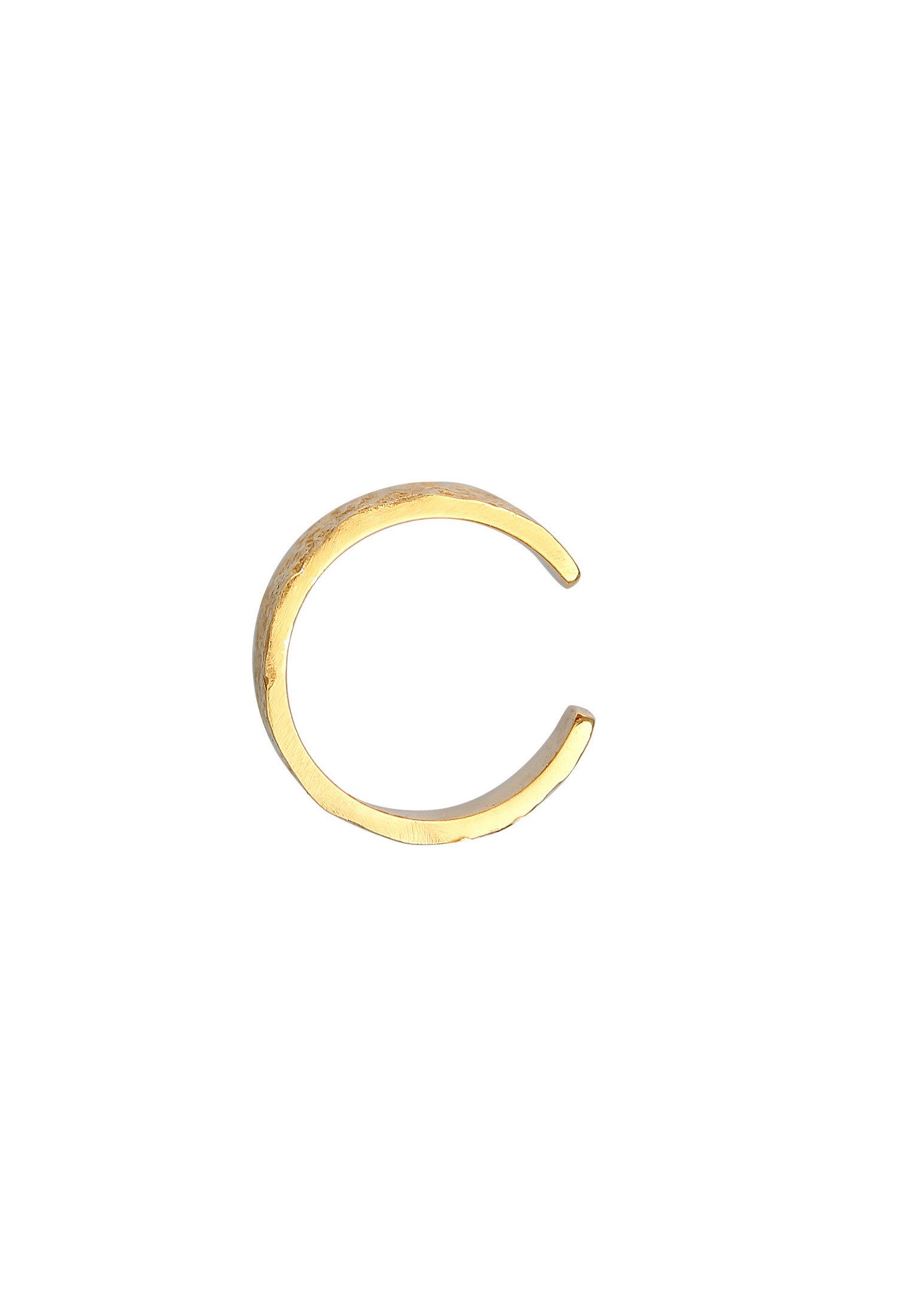 Elli Ohrklemme Earcuff Breit Basic Gehämmert 925 Silber