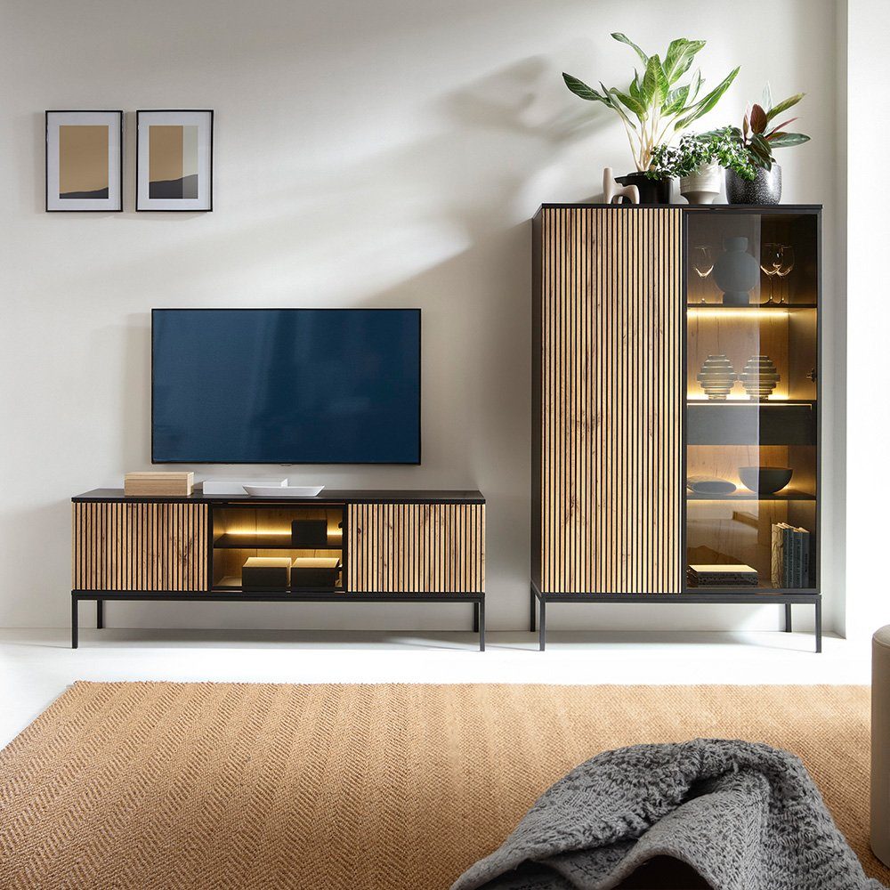 Lomadox Wohnzimmer-Set SIBARI-160, (Mega-Spar-Set, 2-St., 2-tlg), Sideboard günstig online kaufen