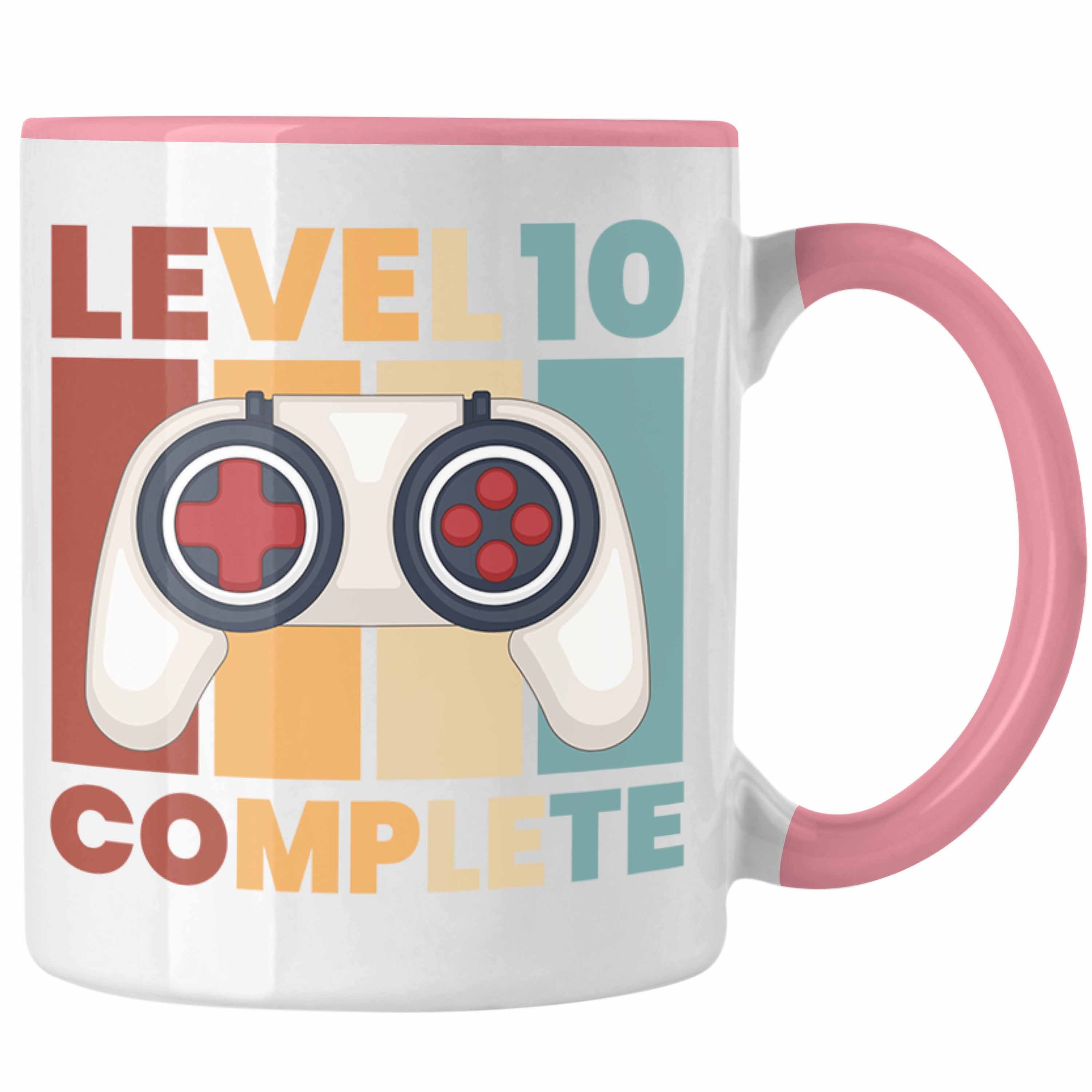 Trendation Tasse Trendation - 10. Geburtstag Tasse Geschenk Jungs Jungen Gamer Zocker 10 Jahre Alt Geburtstagsgeschenk Idee Rosa