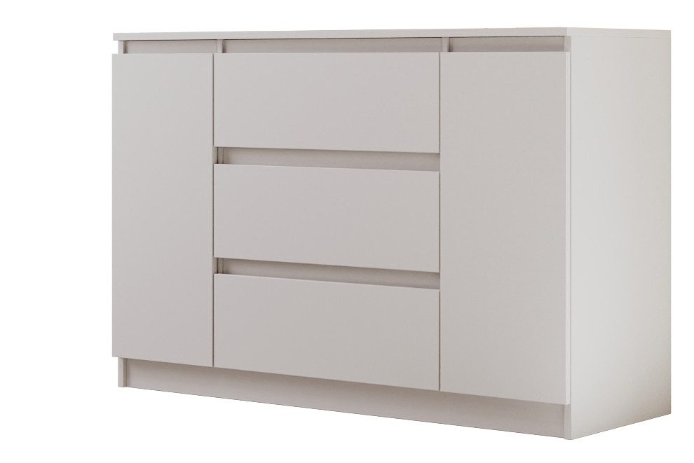 Beautysofa Kommode mit drei Schubladen LEMON, Breite: 120cm oder 140cm, viele Farbvarianten, mit 3 Schubladen