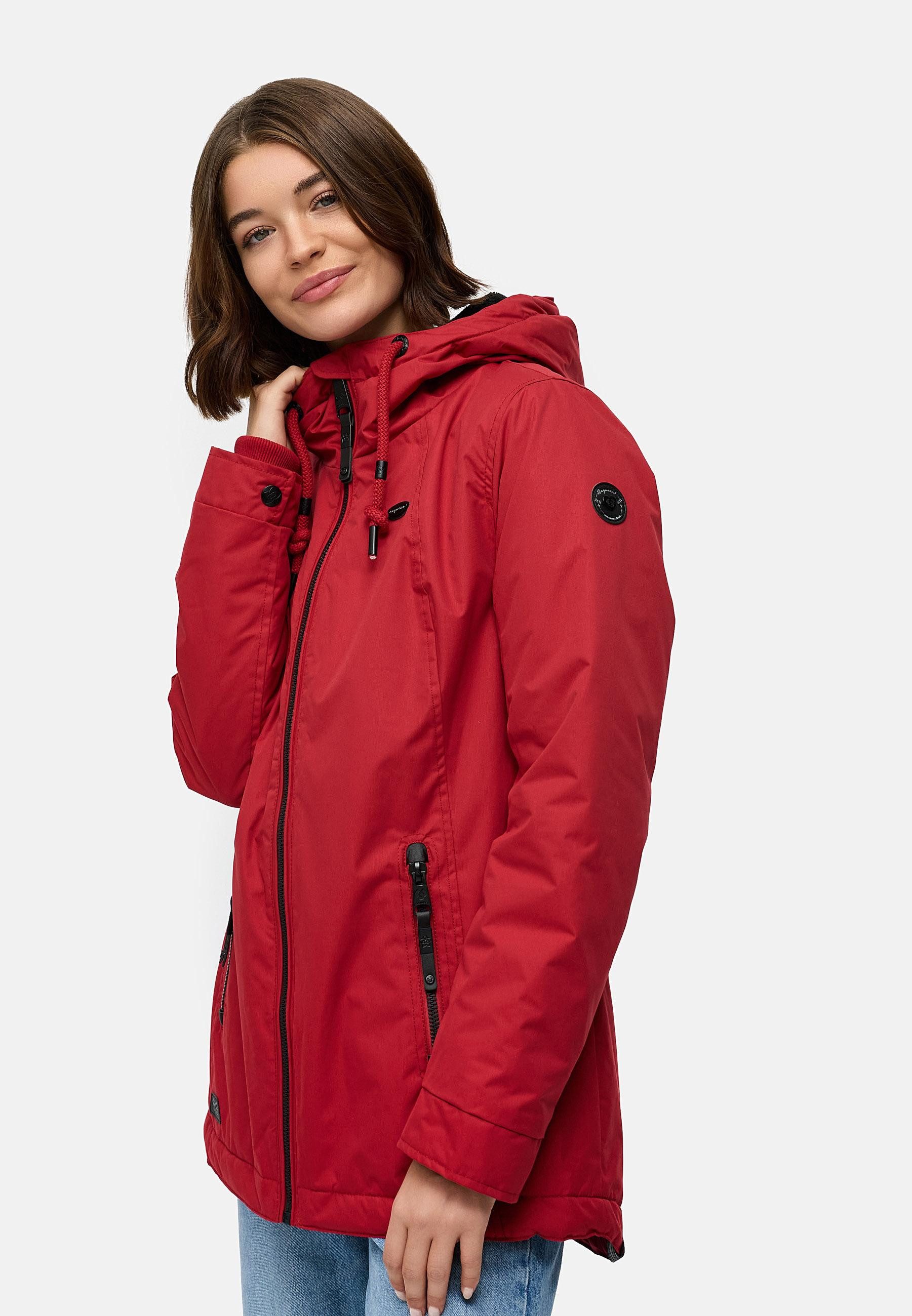 Ragwear Winterjacke Zuzka Winter Wasserdichter Winterparka mit Teddyfleece Innenfutter