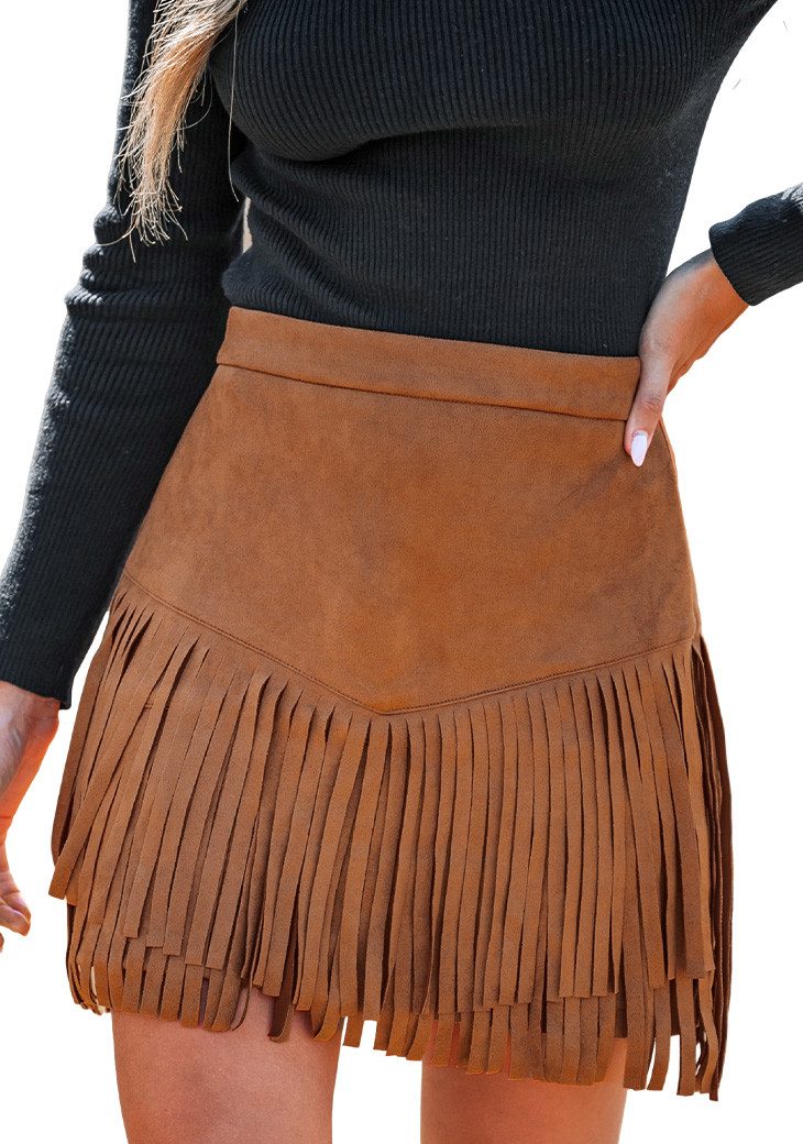 Cupshe Minirock Hohe Taille Fransen-Minirock günstig online kaufen