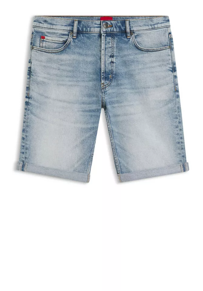 HUGO 5-Pocket-Jeans Shorts aus leuchtend blauem Stretch-Denim (1-tlg)