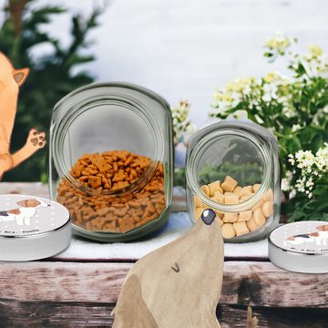 Mr. & Mrs. Panda Vorratsglas L 870ml Foxhound Moment - Grau Pastell - Geschenk, Hundebesitzer, Lec, Premium Glas, (1-tlg), Nachhaltige Lagerung