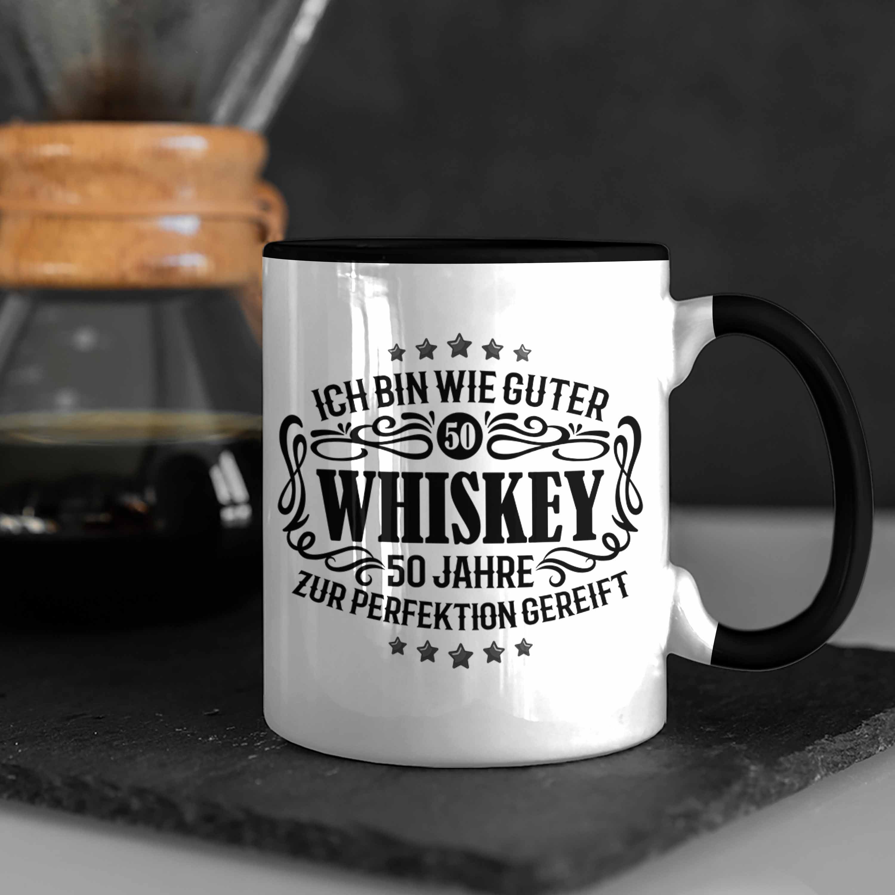 Tasse Perfektion Geburtstag Spruch - Lustiger Trendation Trinker 50er Vater Schwarz Tasse Trendation Geschenkidee Geschenk 50. Papa Geburtstag Witzig Spruch Männer