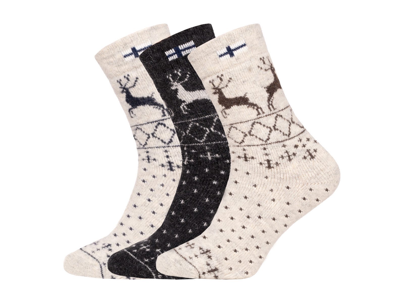 HomeOfSocks Norwegersocken 80% Wollsocken Norwegen Flagge & Norweger Design Dicke Socken Hyggelig Warm Hoher 80% Wollanteil Norwegischem Design