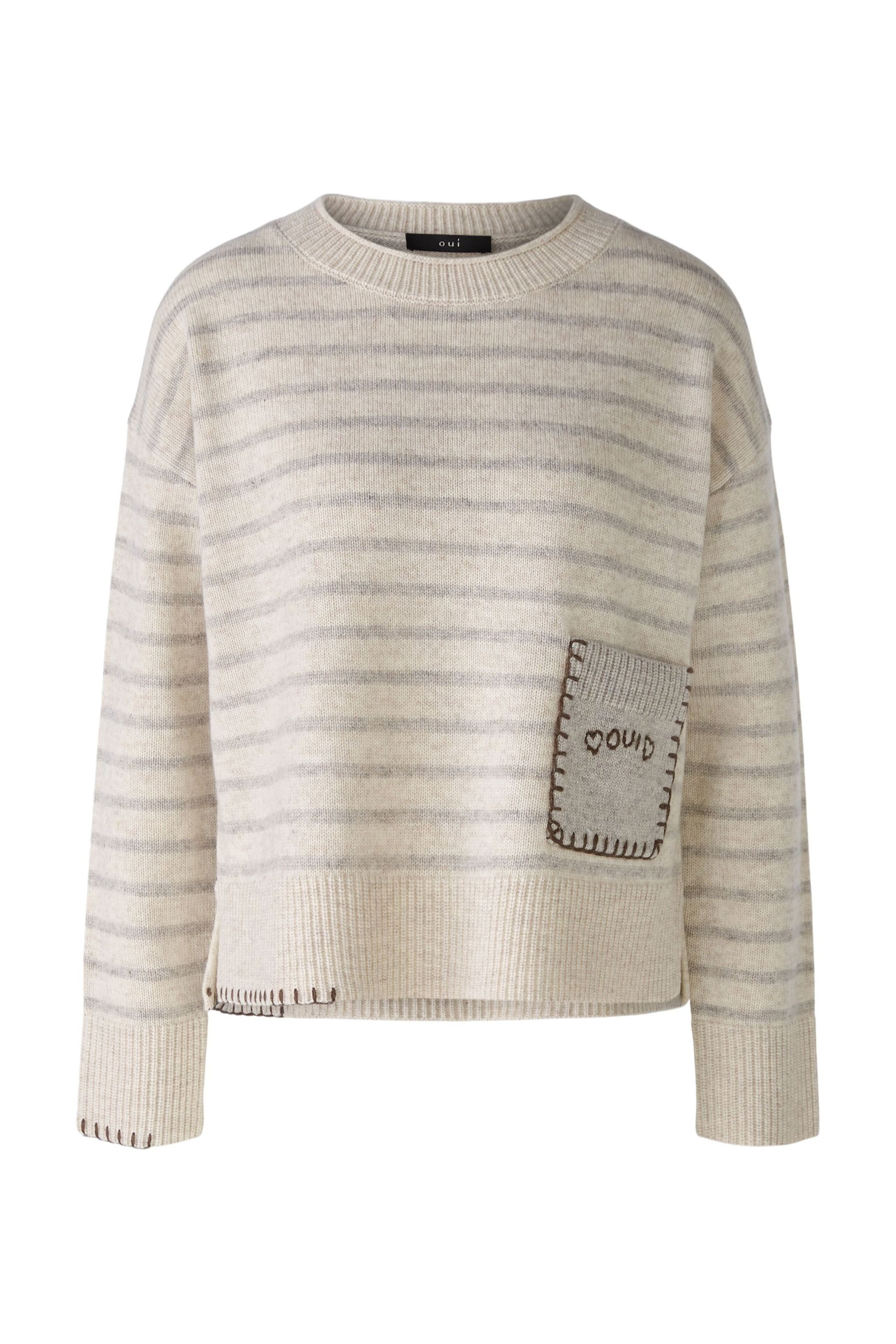 Strickpullover Oui Damen Pullover in Handstick Optik 40