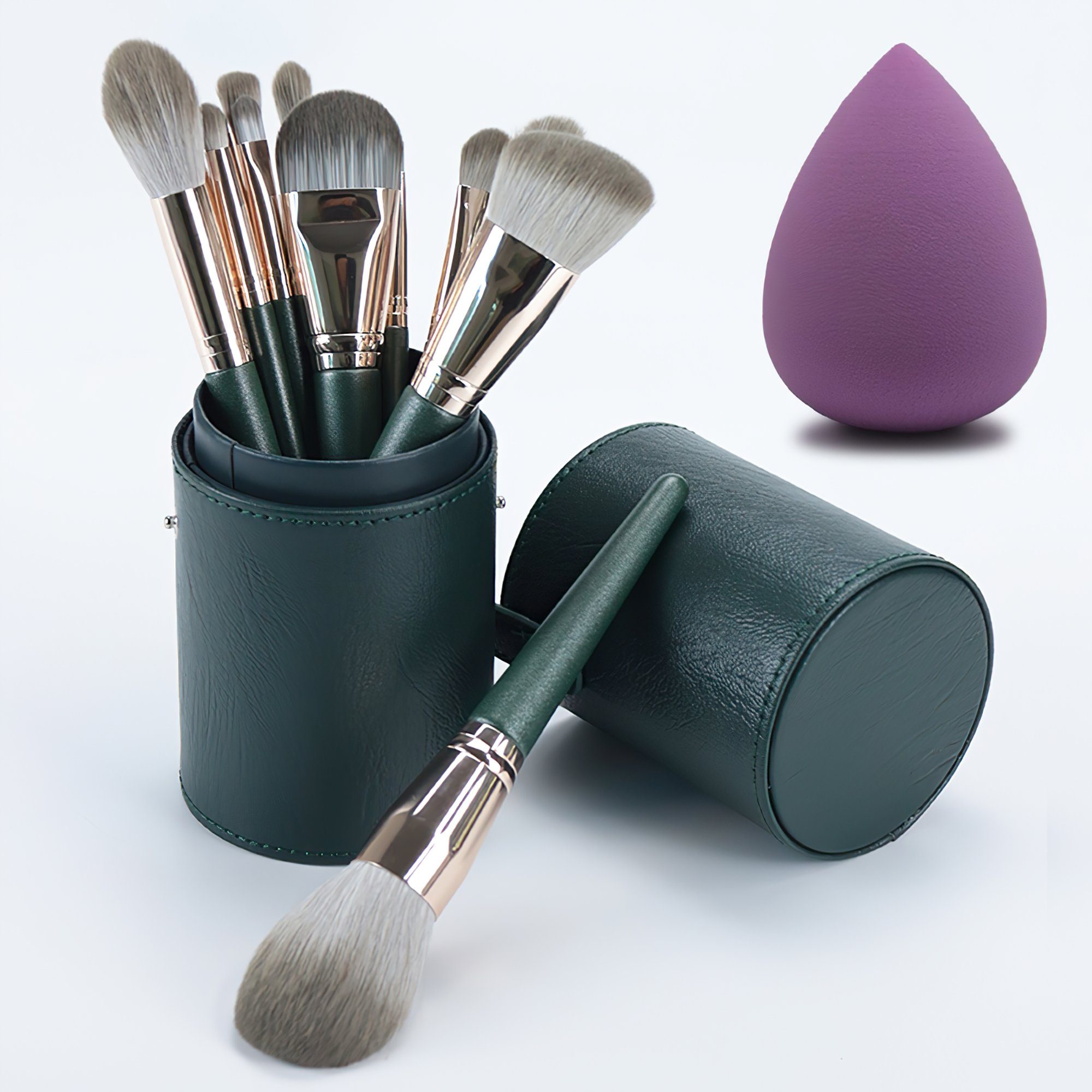 Tisoutec Kosmetikpinsel-Set Make-up Pinsel Set 14 tlg mit Tasche,Kosmetik  Schminkpinsel