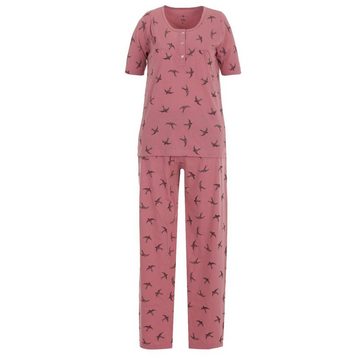 zeitlos Schlafanzug Pyjama Set Kurzarm - Schwalbe