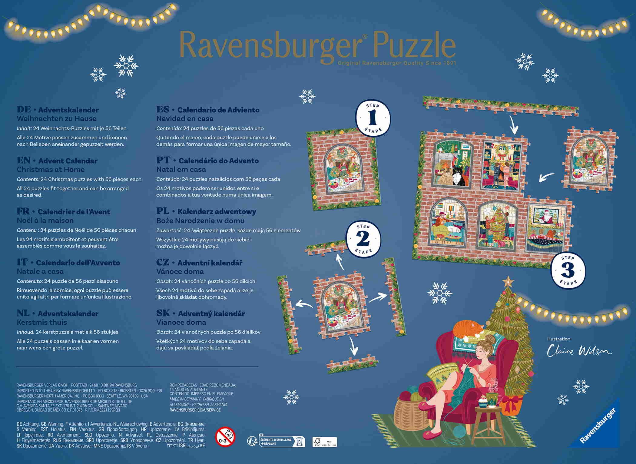 Ravensburger Spielzeug-Adventskalender Puzzle Adventskalender 24x56 Teile Puzzle-Adventskalender 12002014