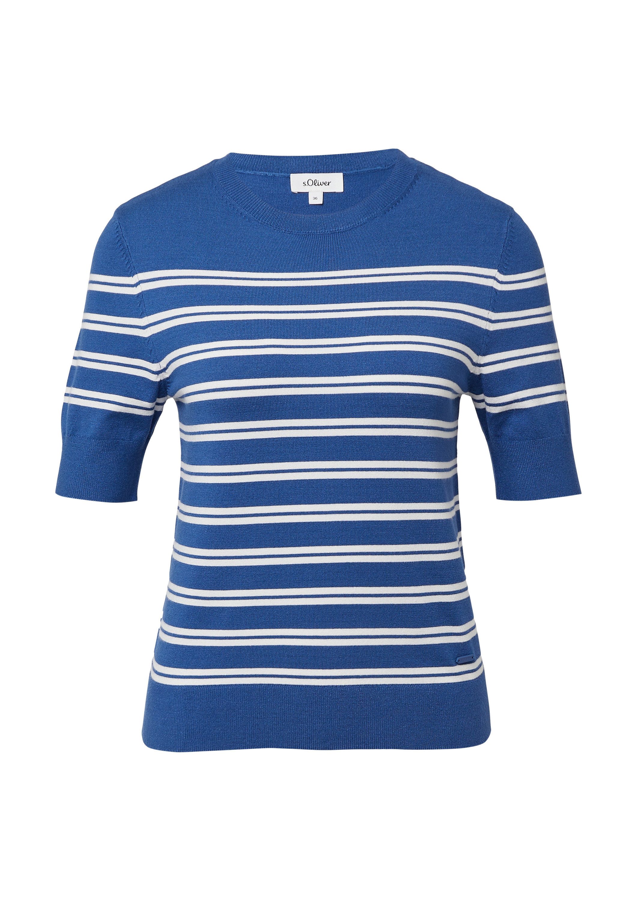 s.Oliver Kurzarmpullover Strickpullover Kurzarm-Strickpullover aus Viskosem günstig online kaufen