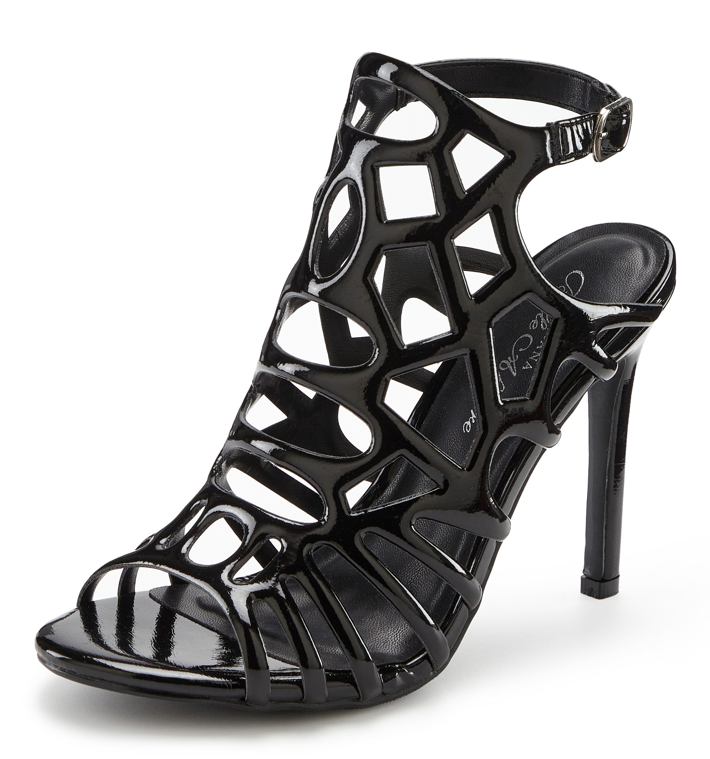 LASCANA Belle Affaire Sandalette mit Cut-Outs, High-Heel-Sandalette verführerischer Sommerschuh in Lack-Optik, Sandale