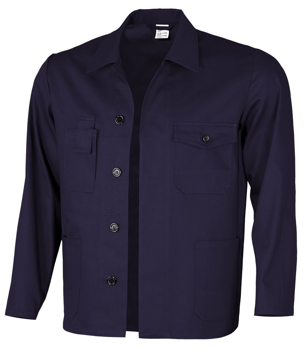 Qualitex Workwear Arbeitsjacke lange basic Werkstattjacke -BW 240 g - waschbar, aus reiner Baumwolle (1-St) Langjacke mit 5 Taschen - Blickdicht - Strapazierfähig - Pflegeleicht