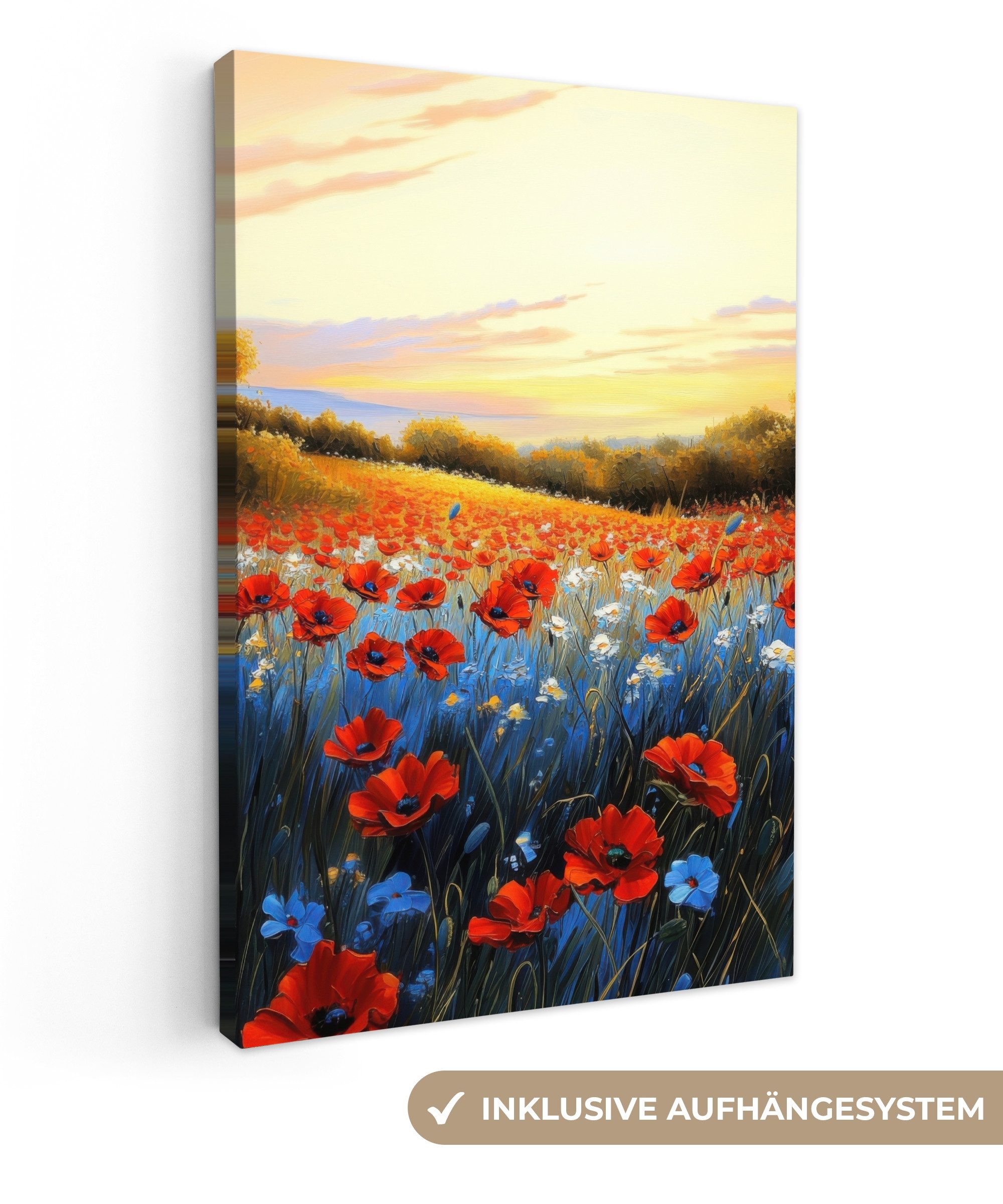 OneMillionCanvasses® Leinwandbild Mohn - Blumenfeld - günstig online kaufen