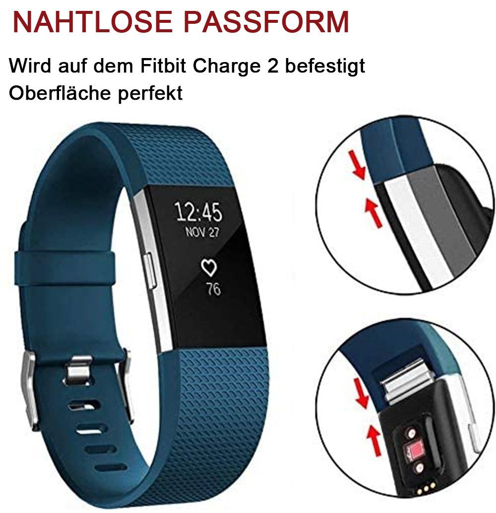mit Smartwatch-Armband 2, Special Classic ELEKIN & Fitbit Ersatzbänder, Navy kompatibel blau Charge