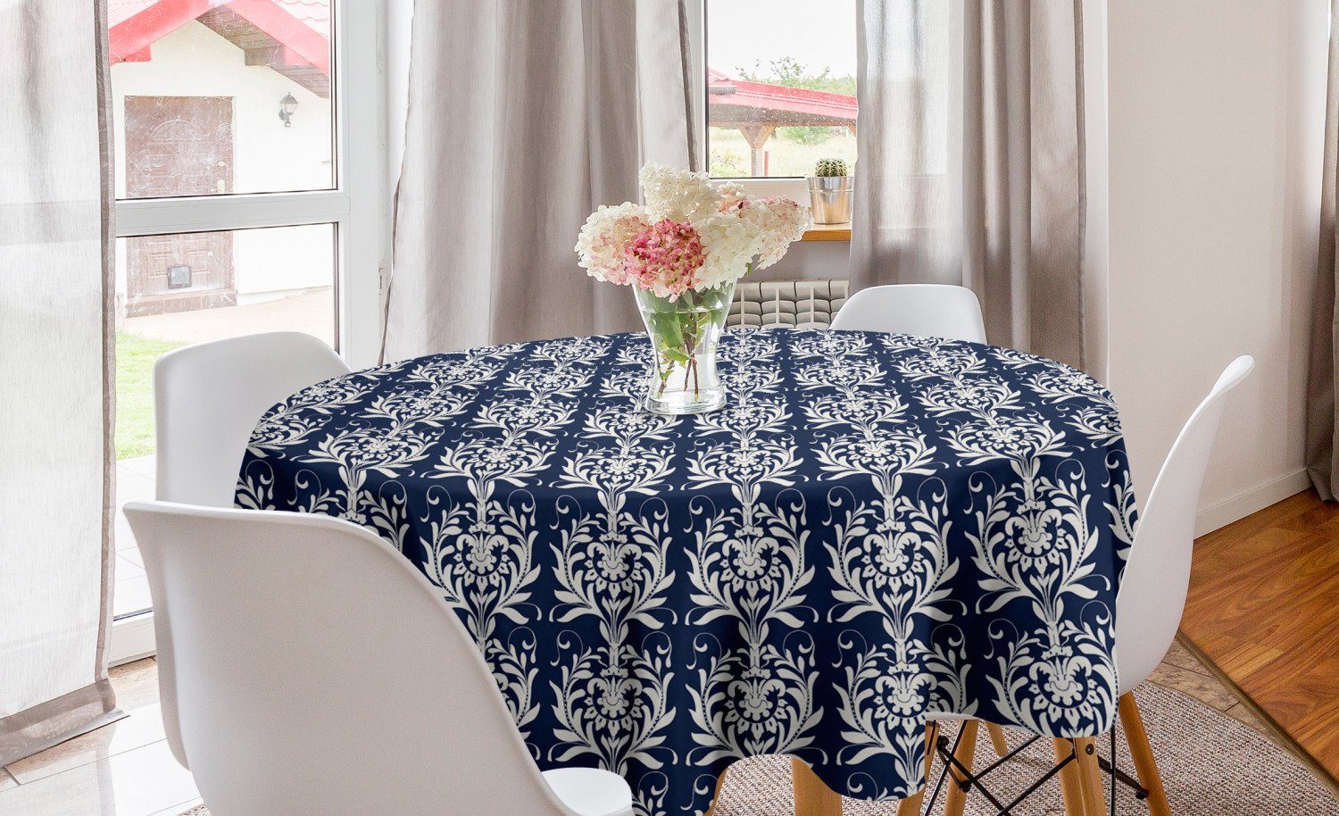 Klassische Abakuhaus Esszimmer Abdeckung Küche Bärenklau Tischdecke Tischdecke für Dekoration, Motif Kreis Botanical