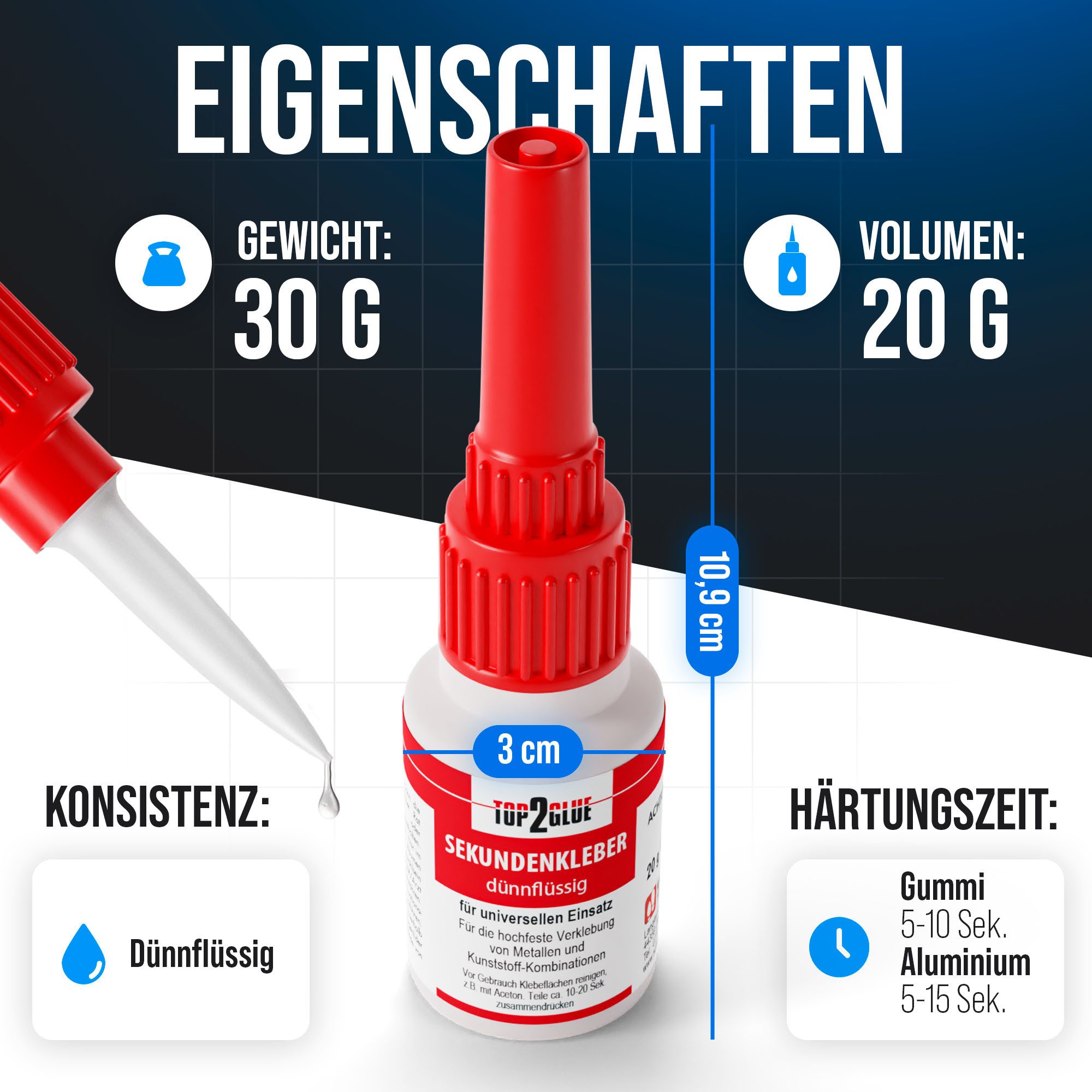 Top2Glue Sekundenkleber Top2Glue Sekundenkleber dünnflüssig 20g, (1-tlg) – Bild 5 von 5