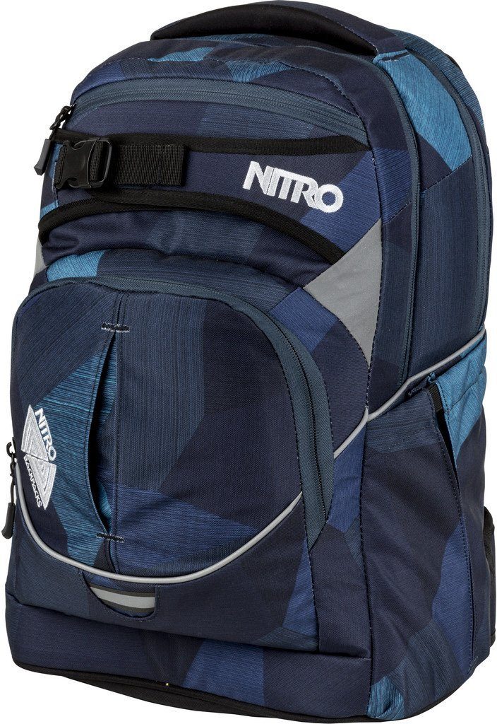 NITRO Schulrucksack Superhero, für Schule und Freizeit Fragments Blue