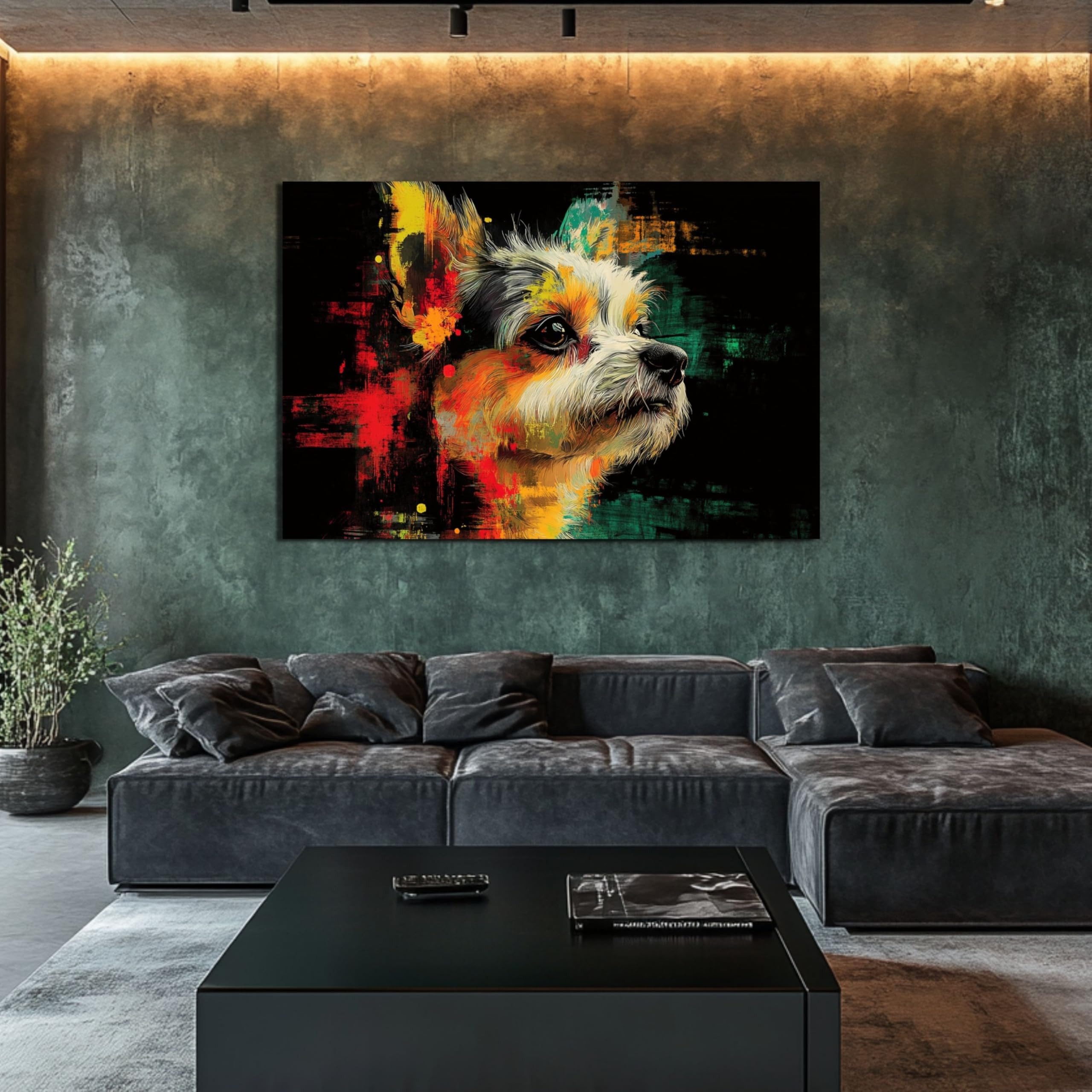 DARO Design Wandbild Hunde Pop Art Wandbilder Wand Deko Bilder Modern Leinwandbild, (Malteser - Bild klein Wohnzimmer Schlafzimmer Büro Flur Esszimmer Einteilig – Bild 4 von 5