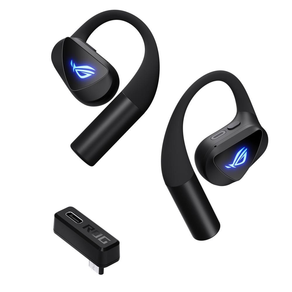 Asus ROG Cetra Open Wireless Gaming Earbuds Wireless-Headset (Bluetooth, 2.4 GHz, Schwarz)