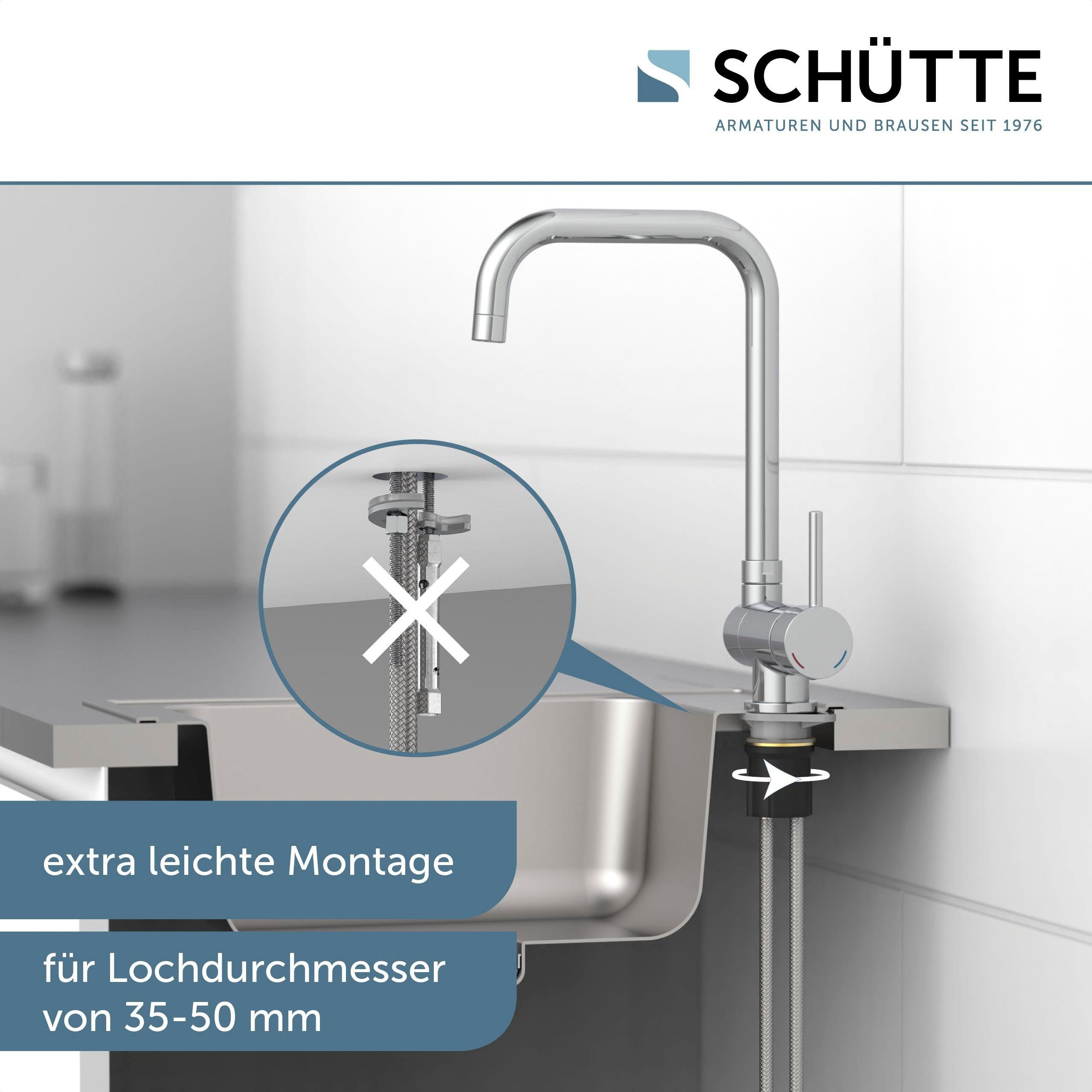 Schütte Spültischarmatur WINDOW Wasserhahn Unterfenstermontage, 360° schwenkbar, energiesparend – Bild 4 von 5