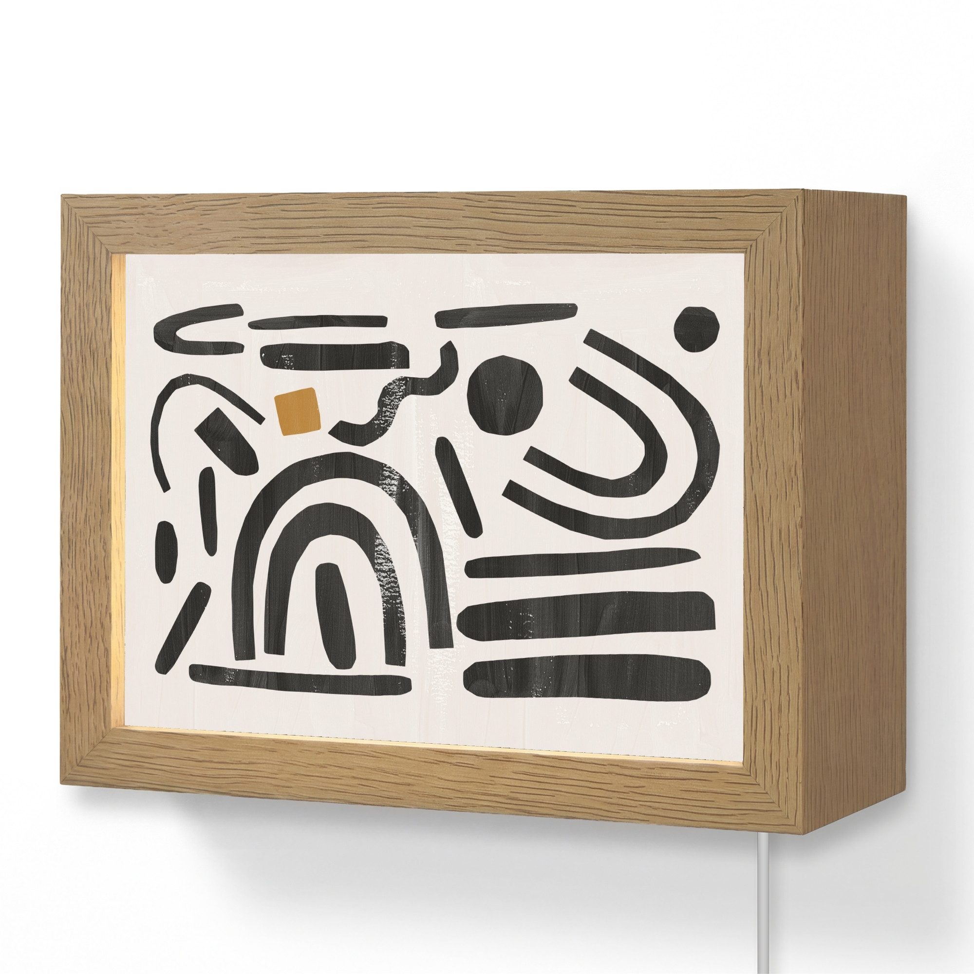 Wandleuchte Lightbox Abstrakt - Kunst - Formen - Schwarz