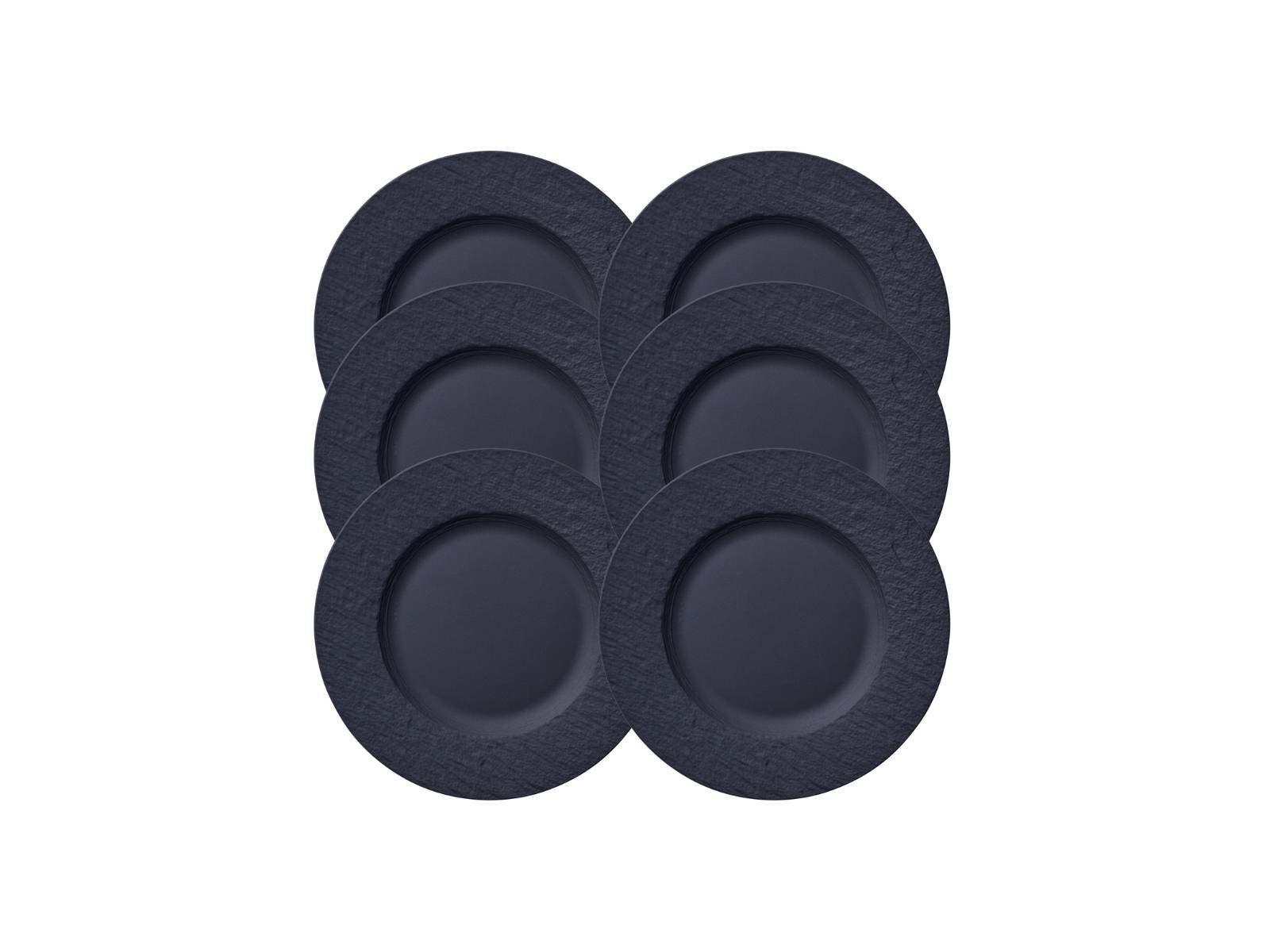 Villeroy & Boch Teller-Set Manufacture Rock Frühstücksteller 22 cm Set6, Porzellan