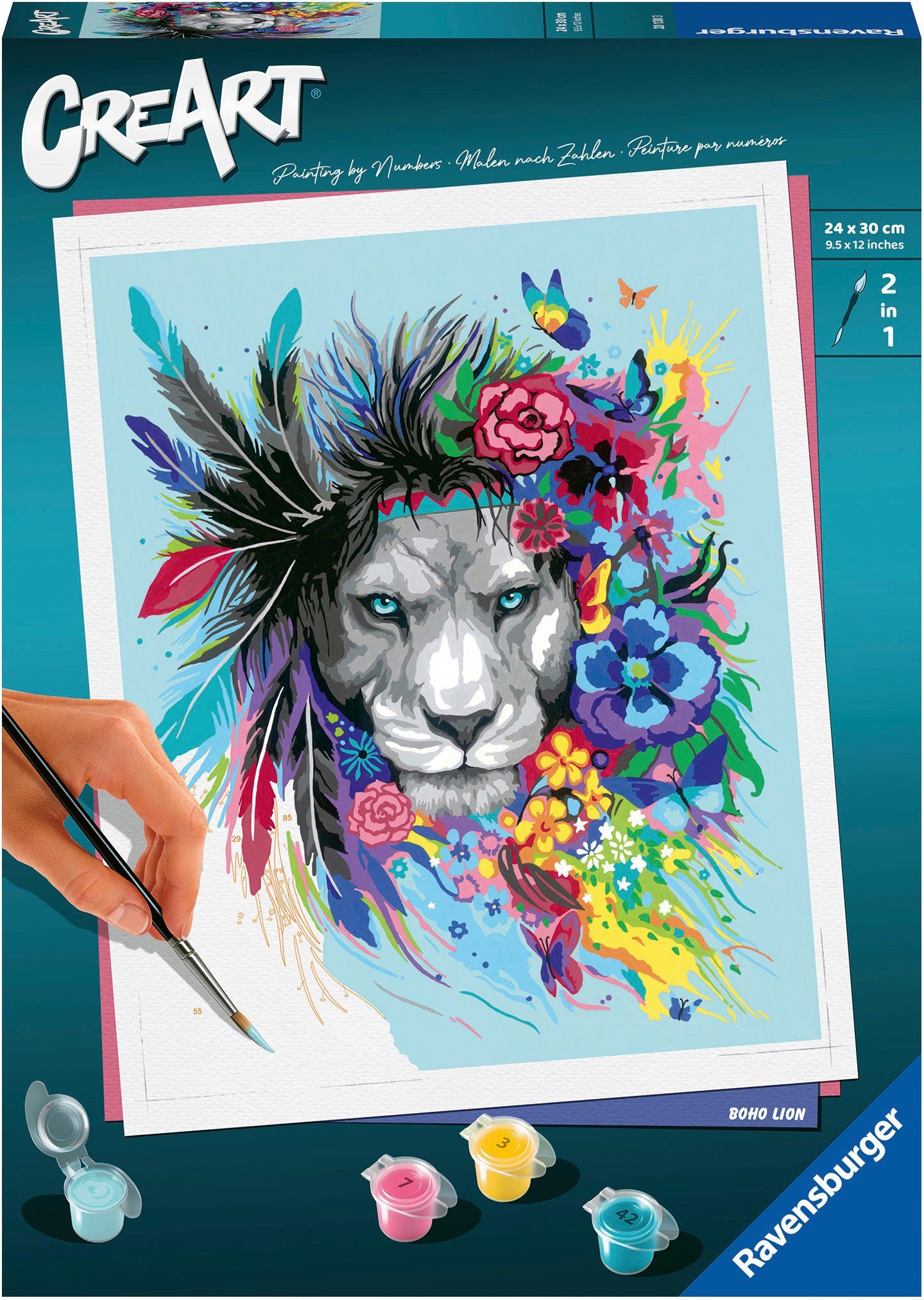 Ravensburger Malen nach Zahlen CreArt, Boho Lion, Made in Europe