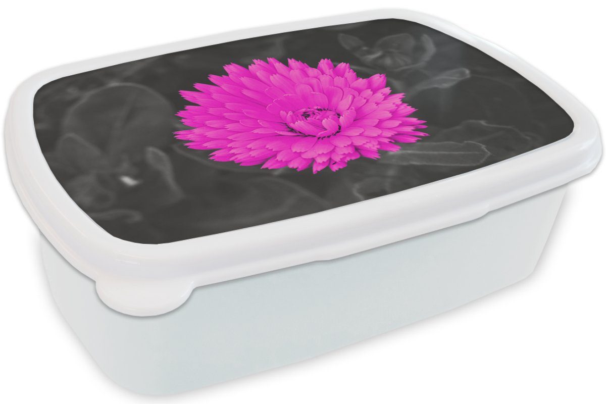 - für weiß Mädchen Brotdose, Lunchbox Blumen Jungs Aquarell - Kinder (2-tlg), MuchoWow für und Erwachsene, Kunststoff, Rosa, Brotbox und