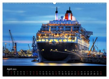 CALVENDO Wandkalender Hamburger Hafen (Premium, hochwertiger DIN A2 Wandkalender 2023, Kunstdruck in Hochglanz)