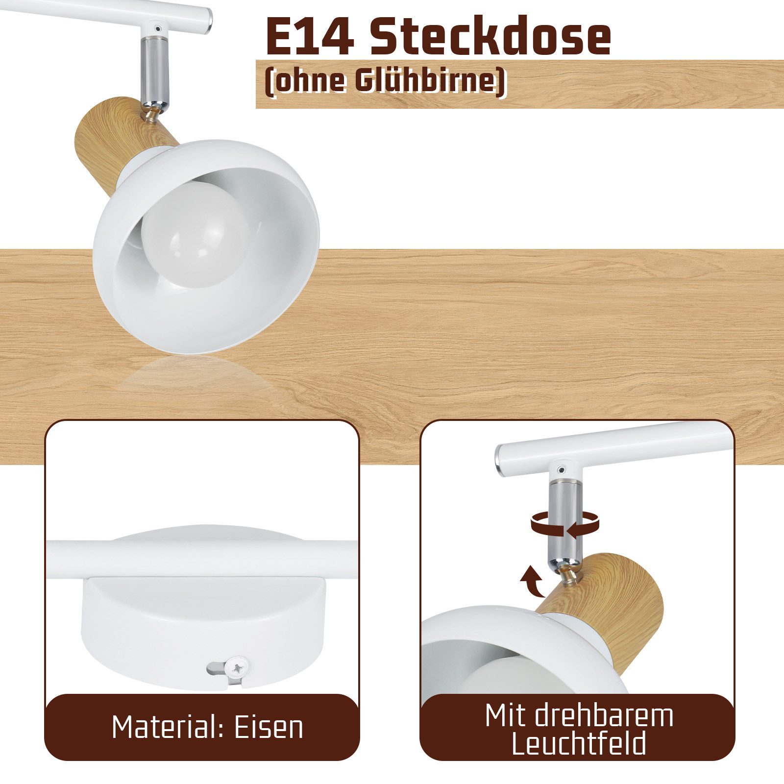 Nettlife Deckenstrahler Vintage E14 Innen Industrial günstig online kaufen