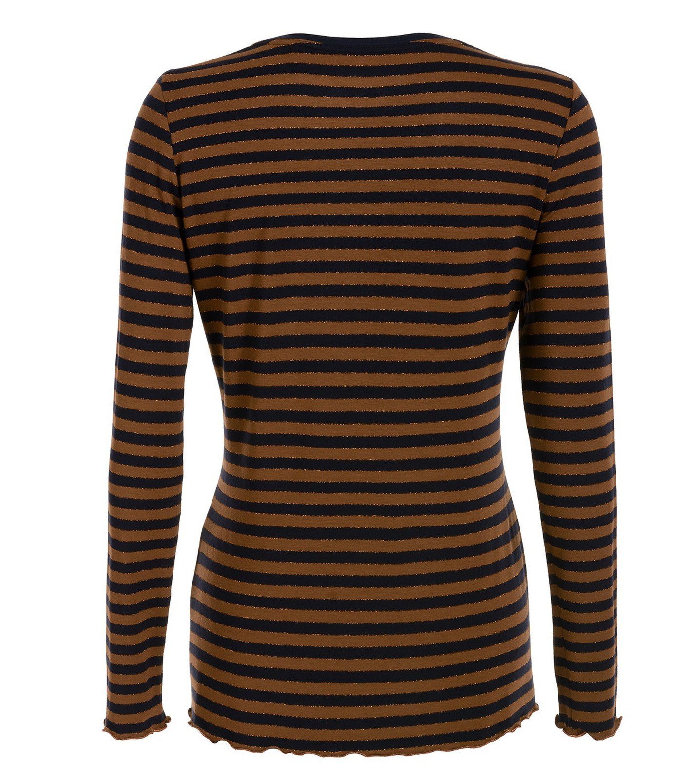 TUZZI Langarmshirt »TUZZI Langarm-Shirt modischer Damen Pullover mit  Streifen und Strassapplikationen am Saum Freizeit-Shirt Braun« online  kaufen | OTTO