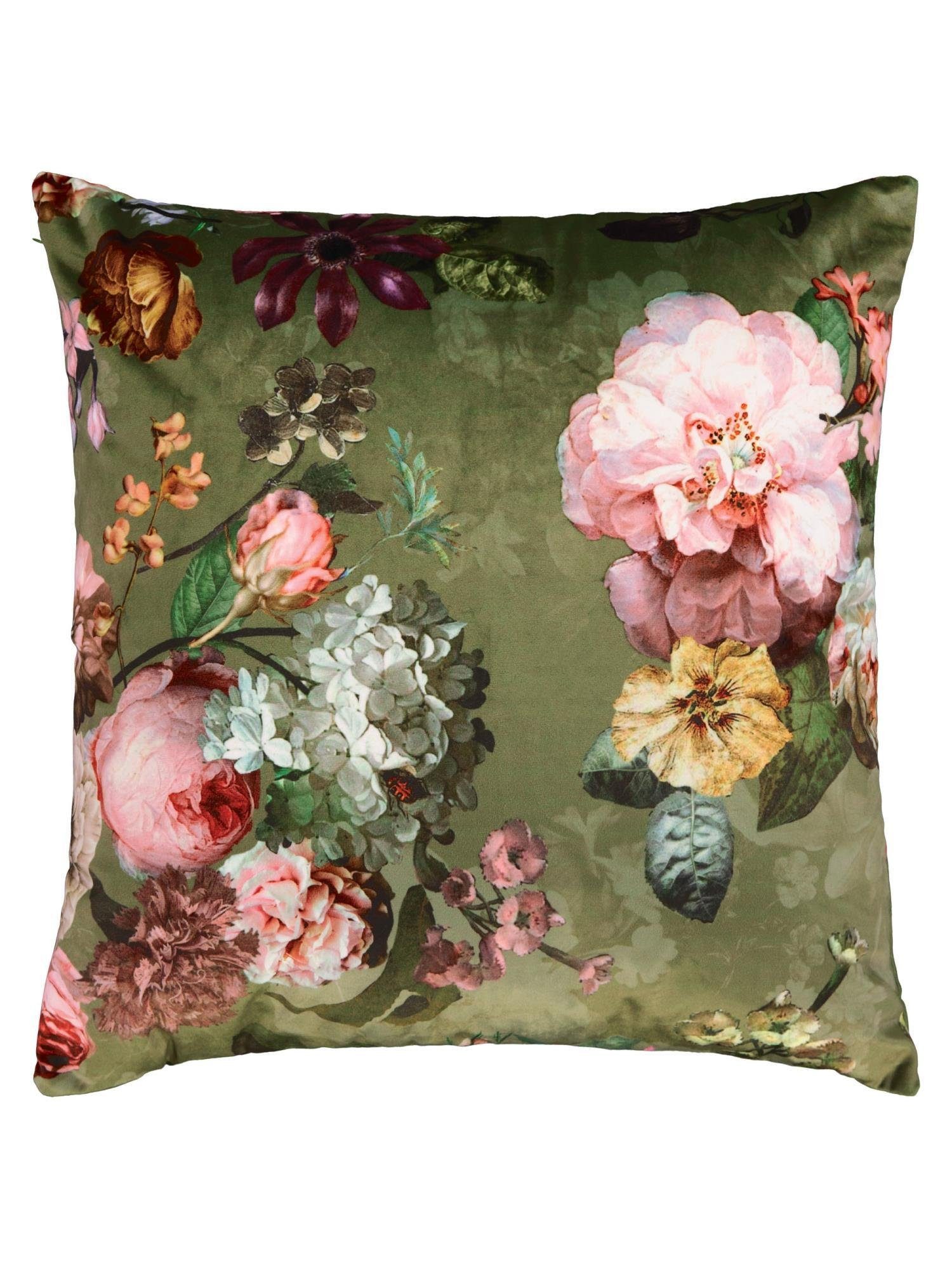 Essenza Dekokissen Fleur, aus weichem Samt mit Blumenprint