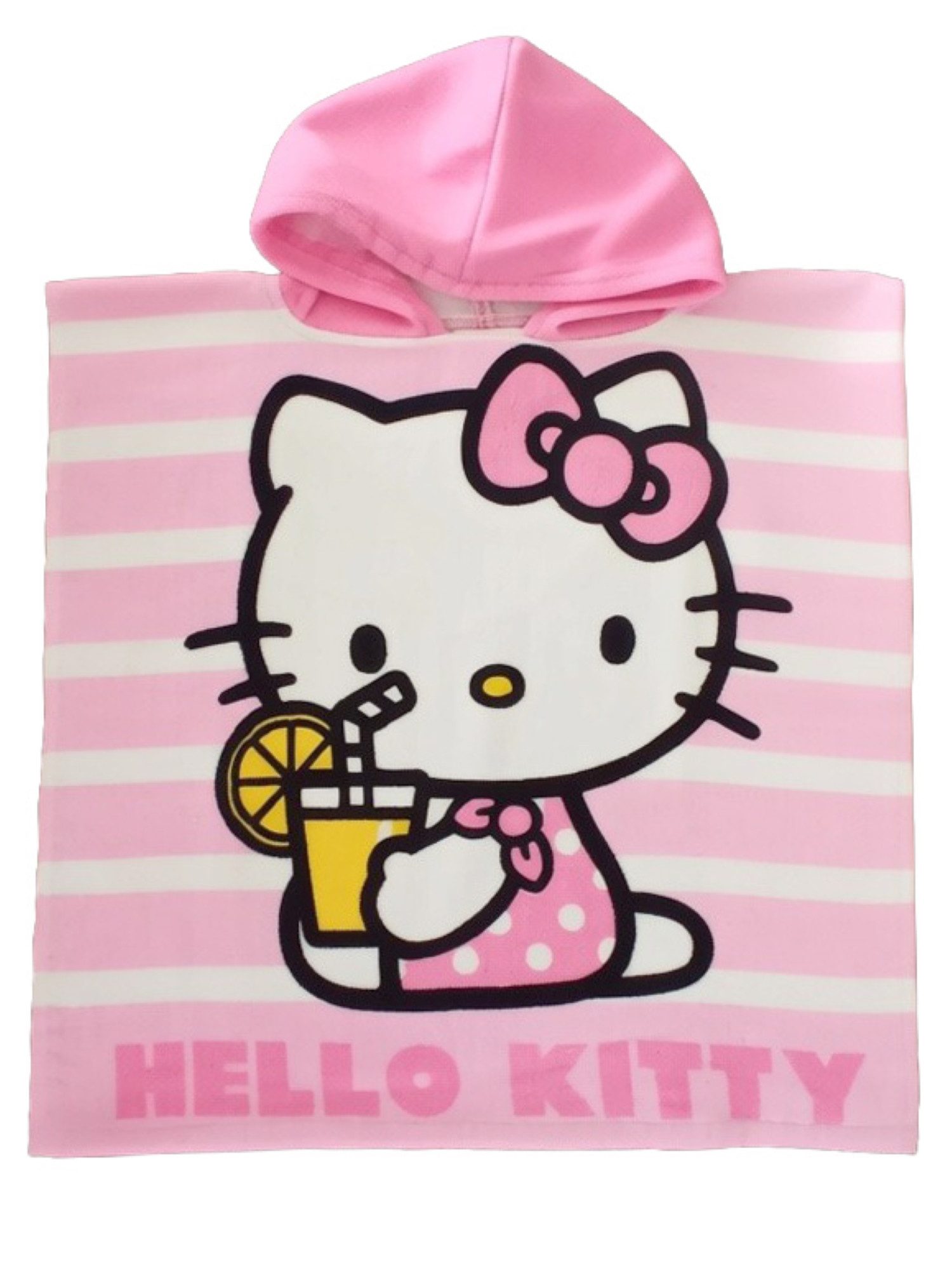 United Labels® Strandtücher Hello Kitty Badeponcho Handtuch Badetuch mit Kapuze 50 x 100 cm