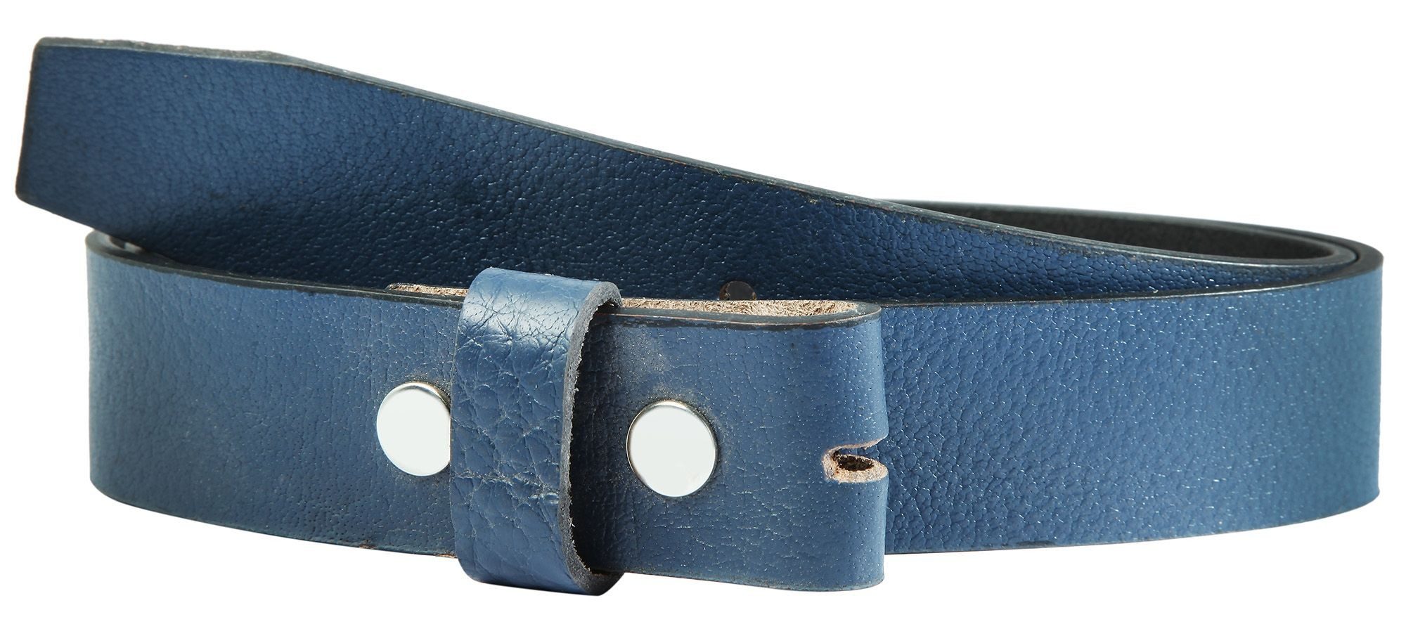 Leonardo Verrelli Ledergürtel Echtleder, blau, für Wechselschnallen, 85 - 125 cm (Bundweite)