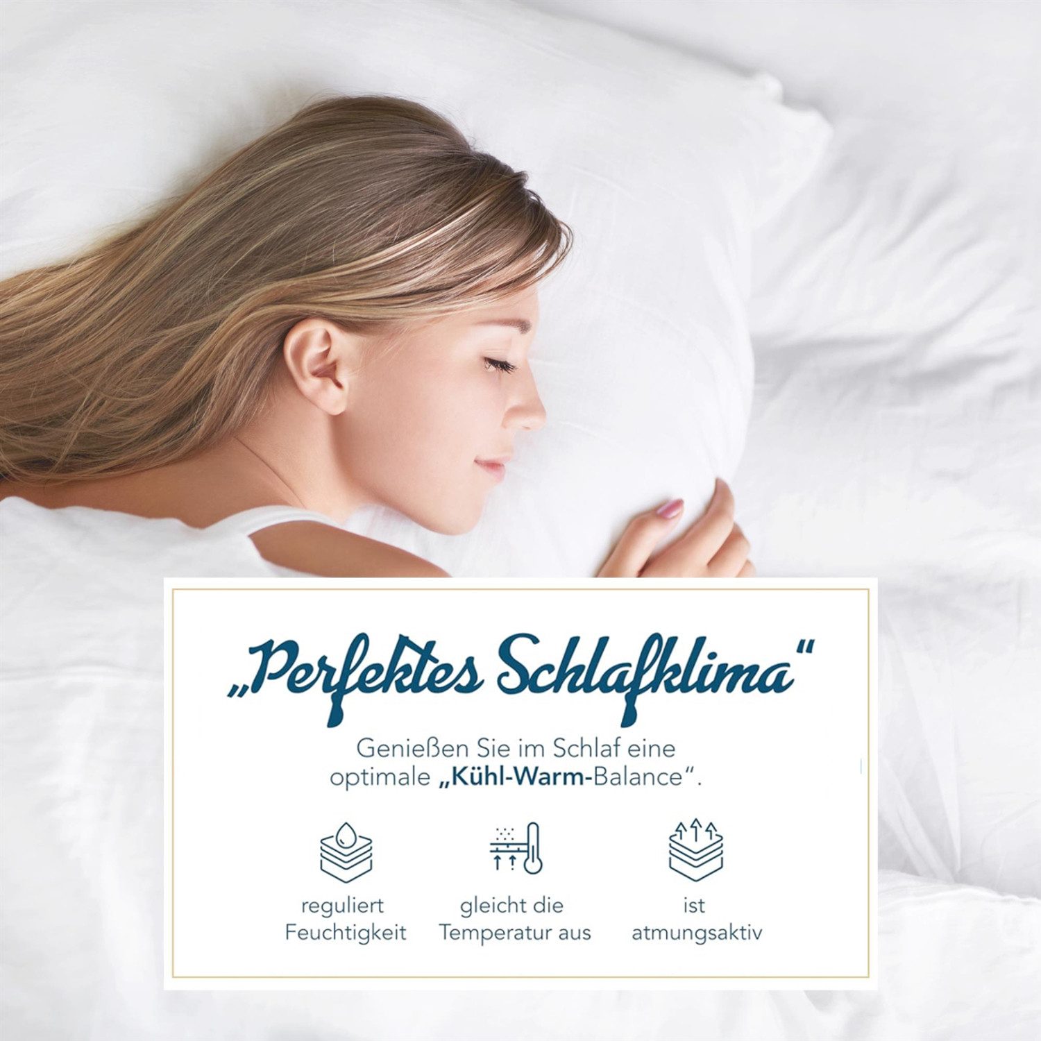 Sympathica Naturfaserbettdecke Sommerdecke Lyocell Sommer Bettdecke Sommerbett 135x200 60°C kühlend, Füllung: 100% Lyocell, Bezug: 100% Microfaser, Angenehm lei – Bild 4 von 5