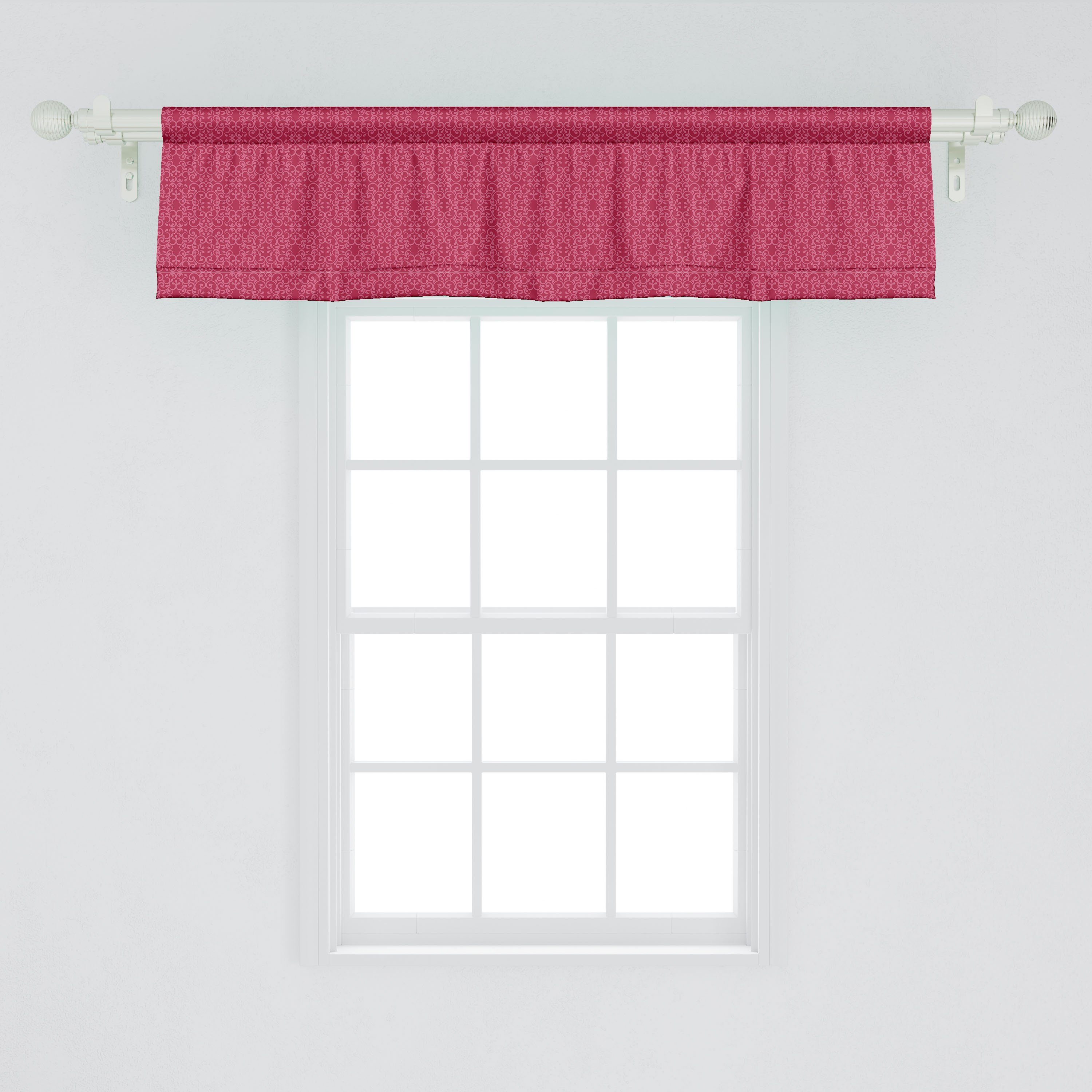 Scheibengardine Vorhang Stangentasche, Dekor Curves mit Barock- Schlafzimmer Volant Küche Abakuhaus, für Microfaser, Dainty Blumen-Like