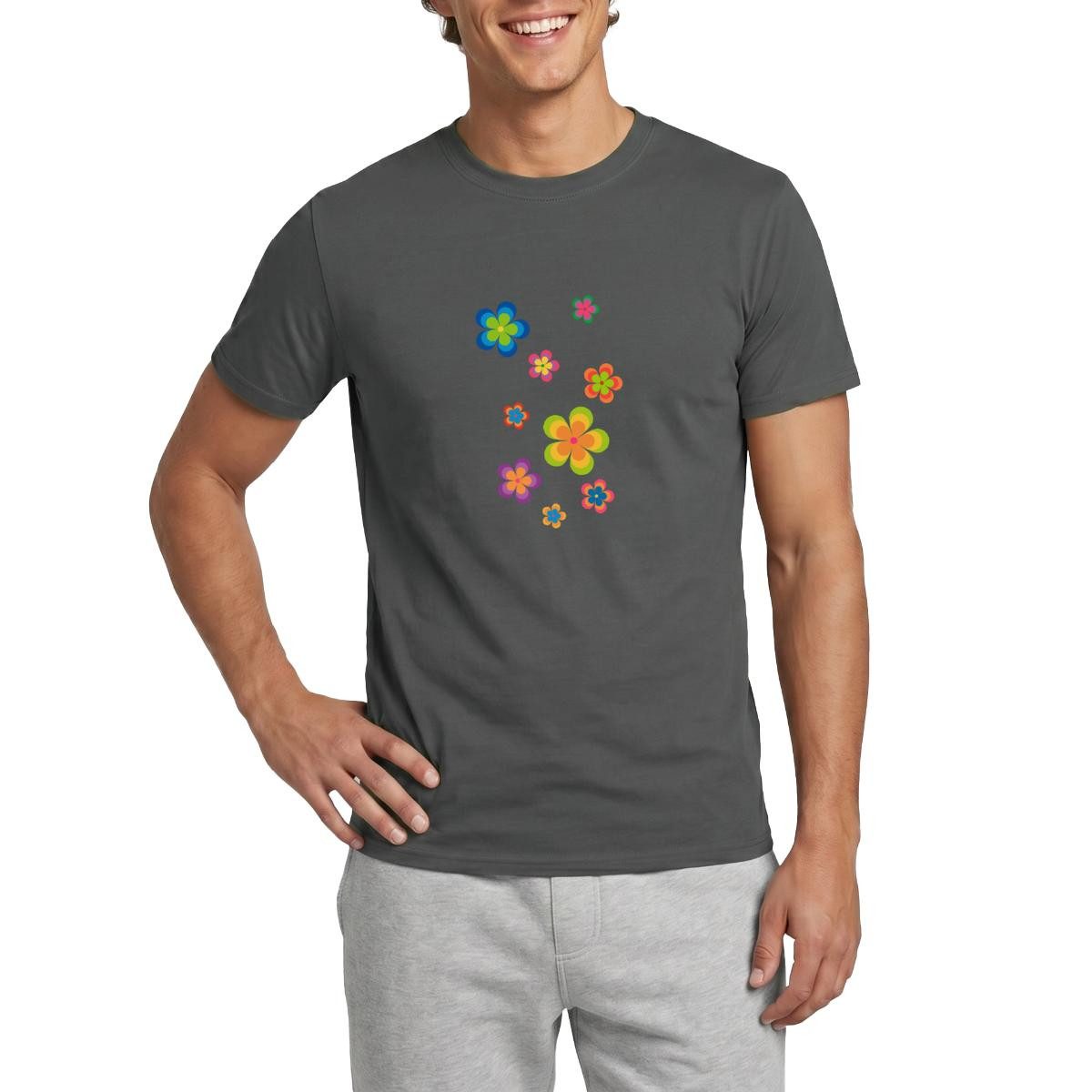 T-Shirt Hippie Flower Power Blumen Männer T-Shirt