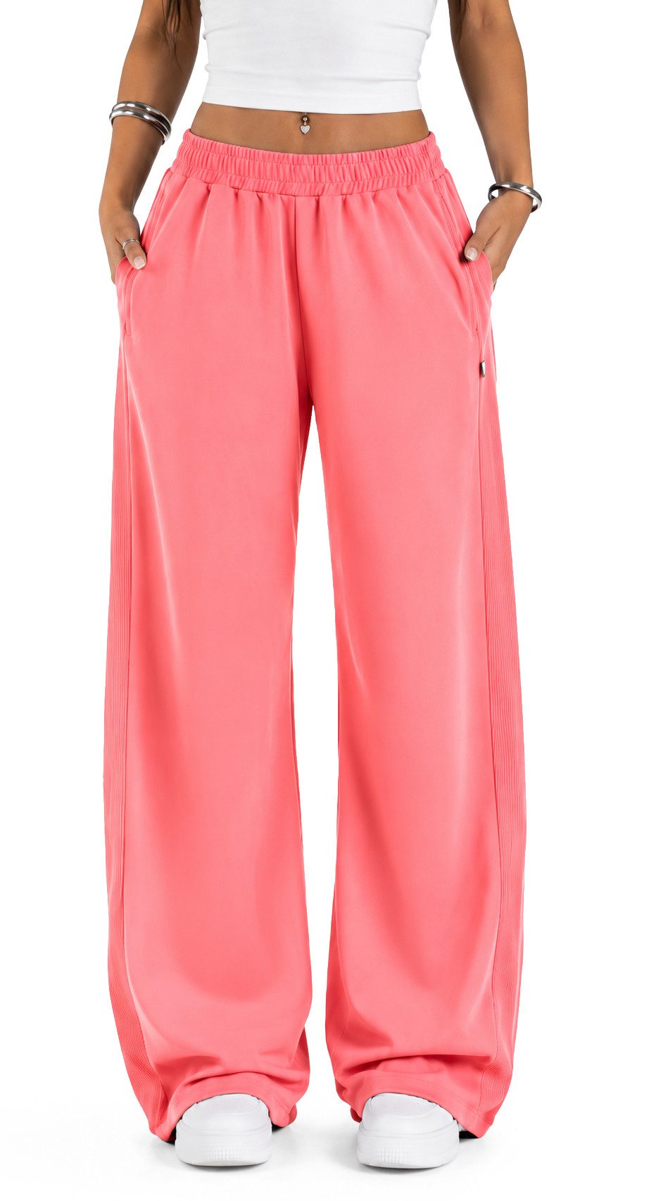 Smilodox Jogginghose Jora, Loose Fit Damen, Trainingshose mit High-Waist & Wide-Leg weiches Material, weites Bein, Baggy Fit, Gym & Homewear