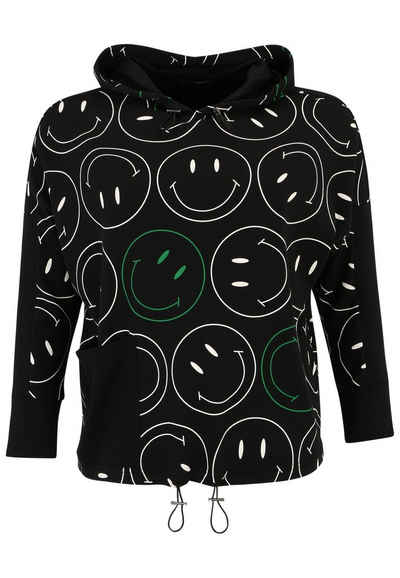 Doris Streich Longsleeve Sweatshirt mit Hoody und Smiley-Print mit modernem Design