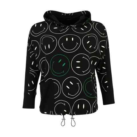 Doris Streich Longsleeve Sweatshirt mit Hoody und Smiley-Print mit modernem Design