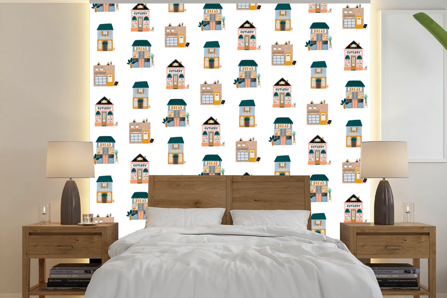 Matt, oder St), (5 Wohnzimmer Tapete - für Muster Haus Schlafzimmer, bedruckt, Farben, - Wandtapete Vinyl MuchoWow Fototapete