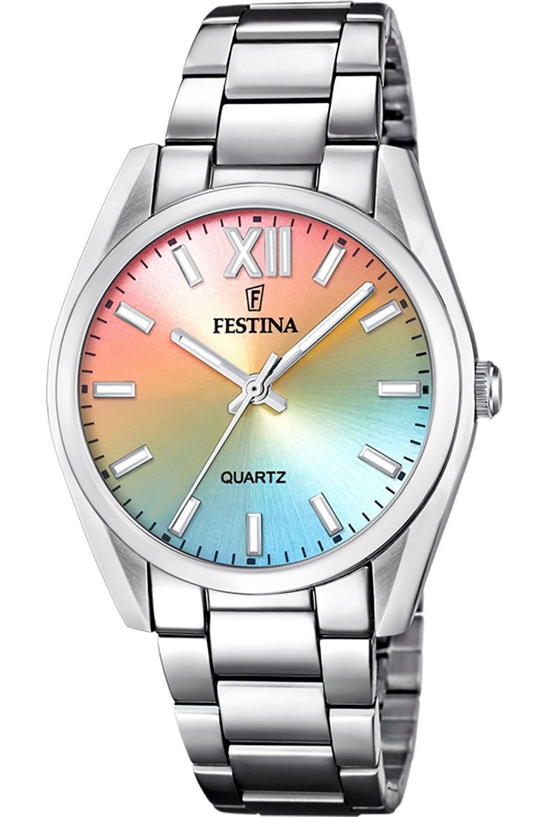 Festina Quarzuhr Boyfriend Damenuhr F20622-H Bunt Edelstahlband 36,8 mm