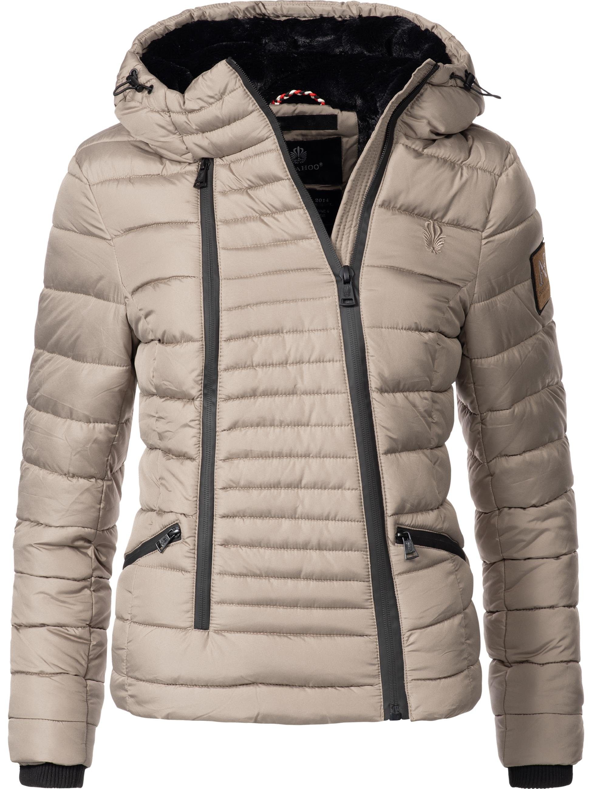 Navahoo Winterjacke Tabea stylische Damen Steppjacke mit gefütterter Kapuze